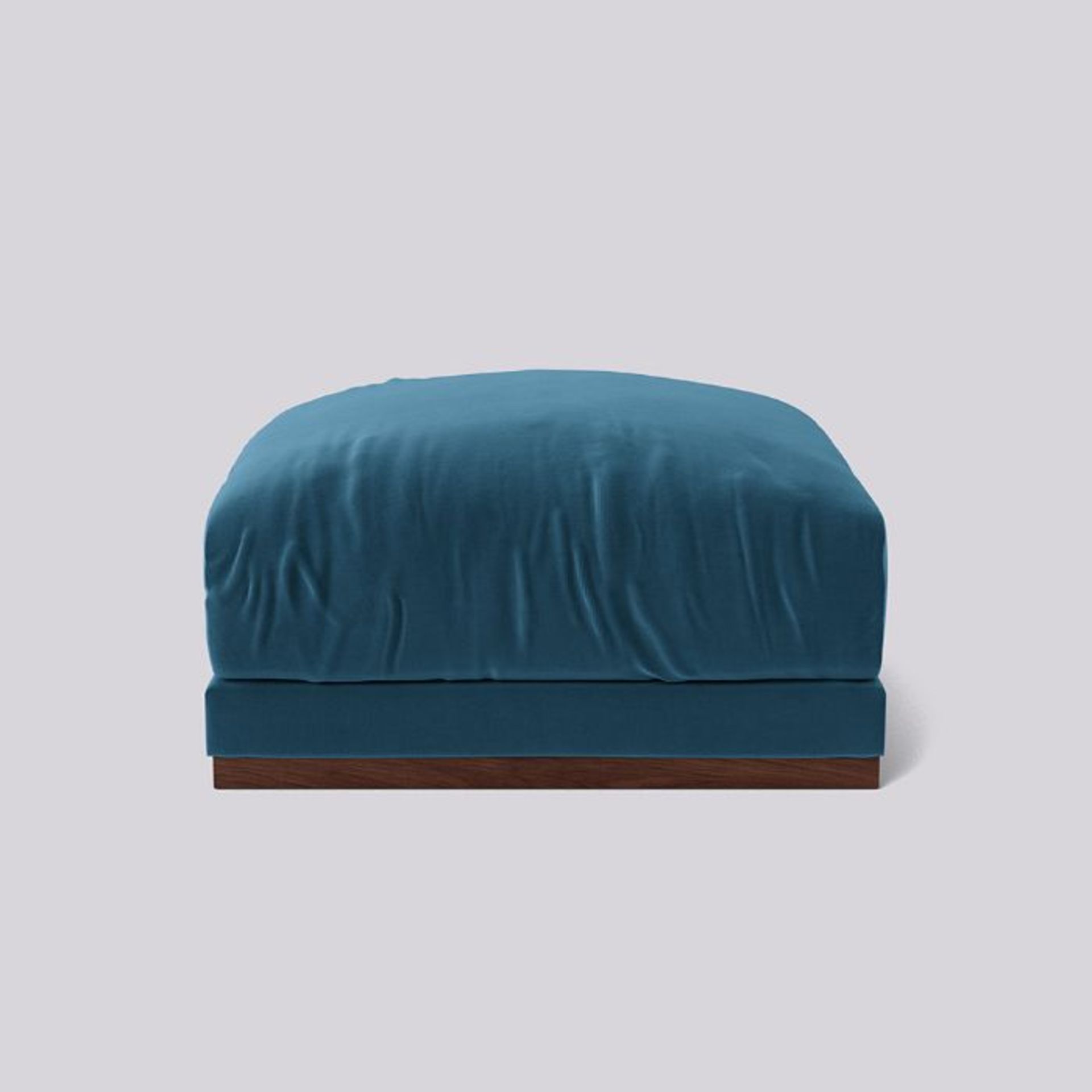 Swoon Denver Ottoman Footstool in Indigo Wool with Light Feet RRP £619 - Image 2 of 3