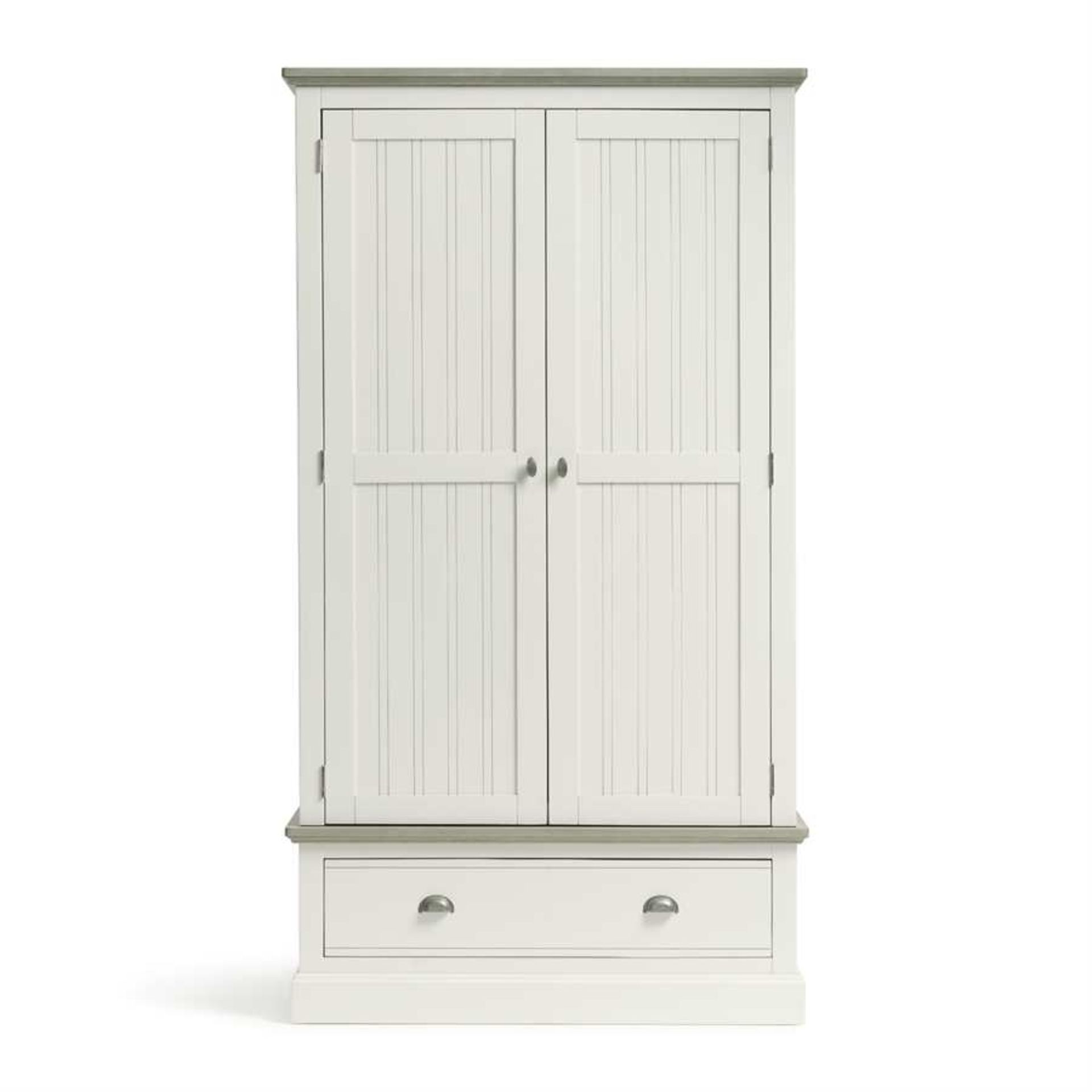 Oak Furnitureland Brompton Painted Acacia And Ash Top Double Wardrobe Solid Hardwood - TOP ONLY - Co - Image 3 of 4