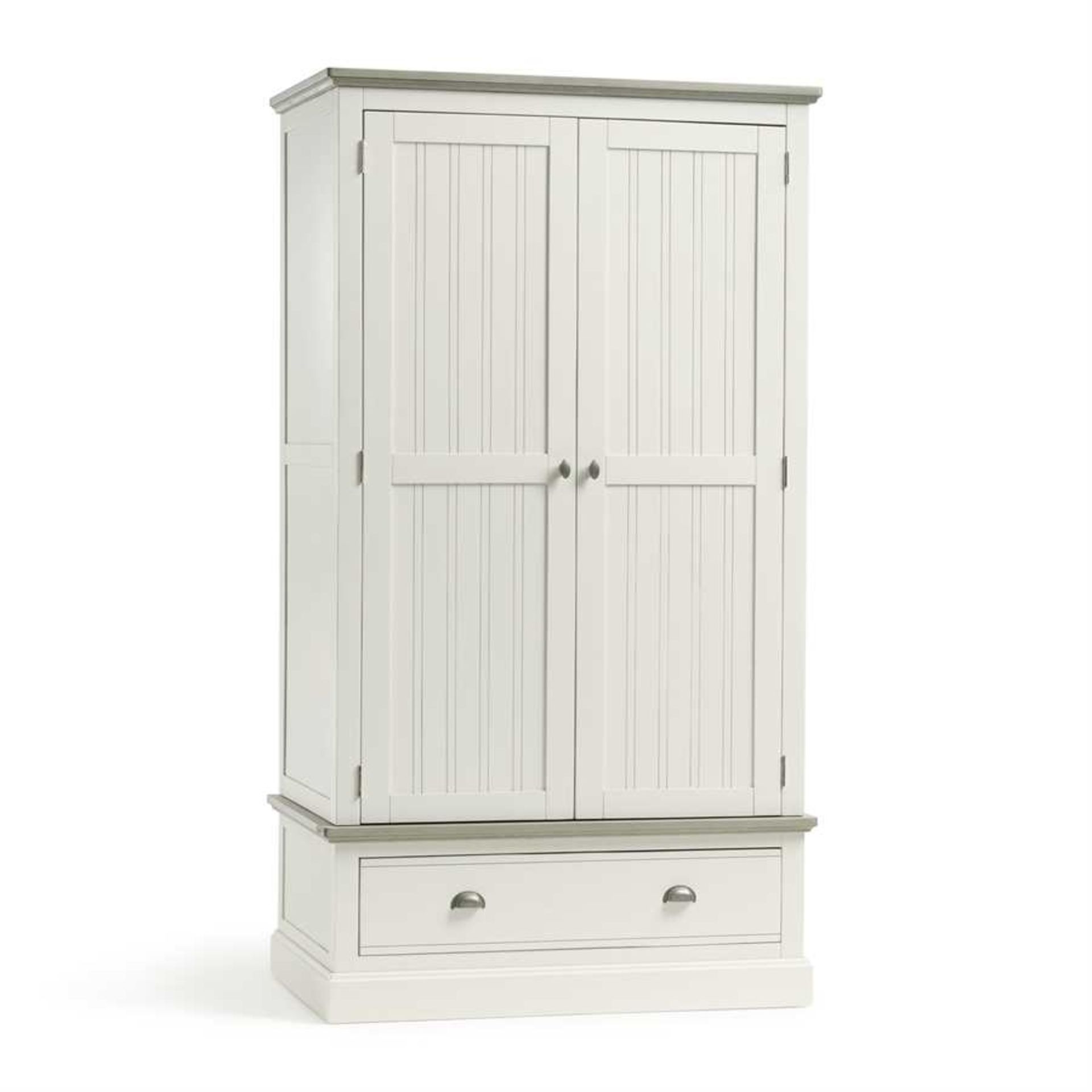 Oak Furnitureland Brompton Painted Acacia And Ash Top Double Wardrobe Solid Hardwood - TOP ONLY - Co - Image 2 of 4