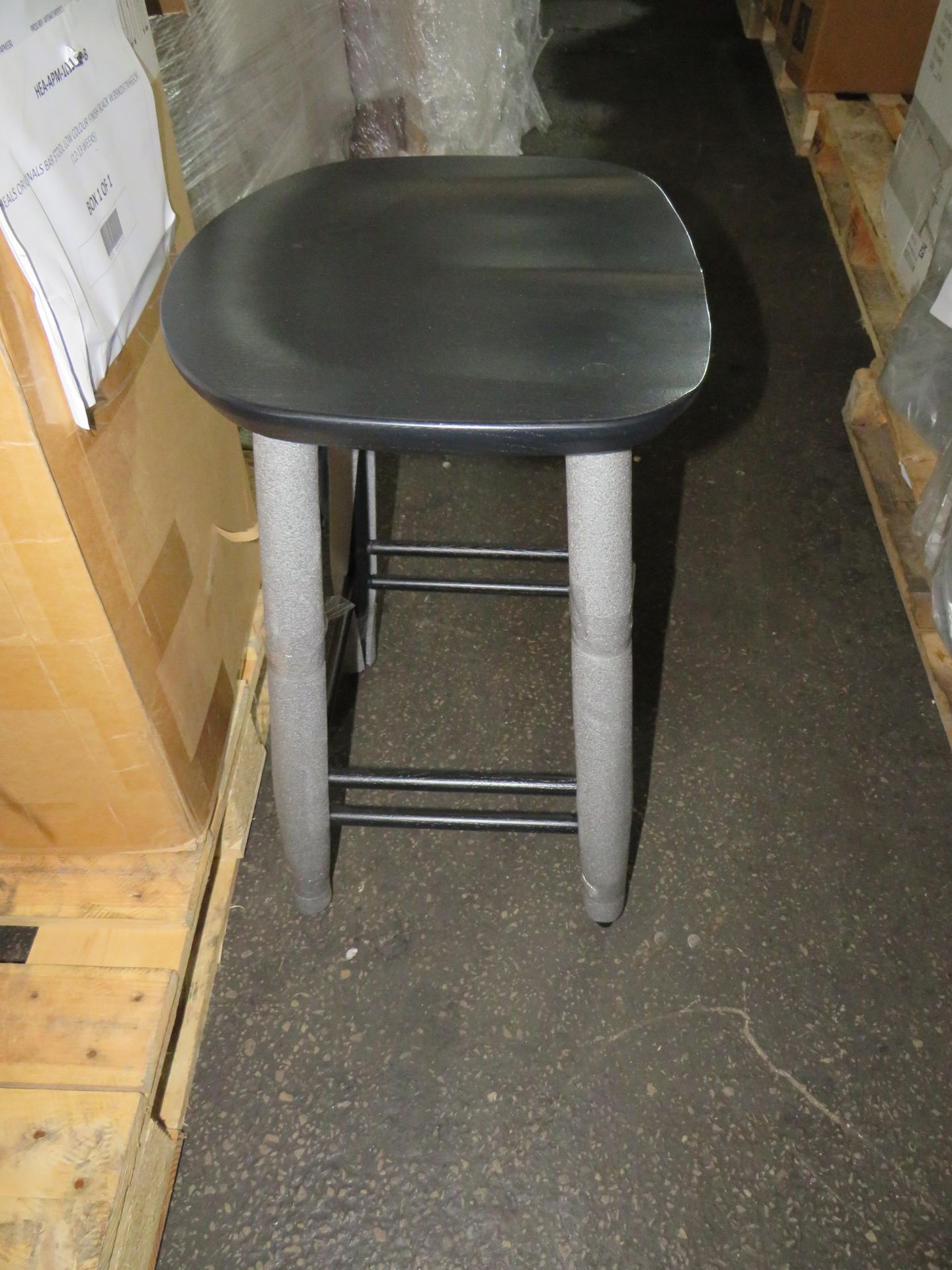 Heals Originals Bar Stool Low Colour Finish Black w39xd37xh65cm (12-13 weeks) RRP 310 GBP