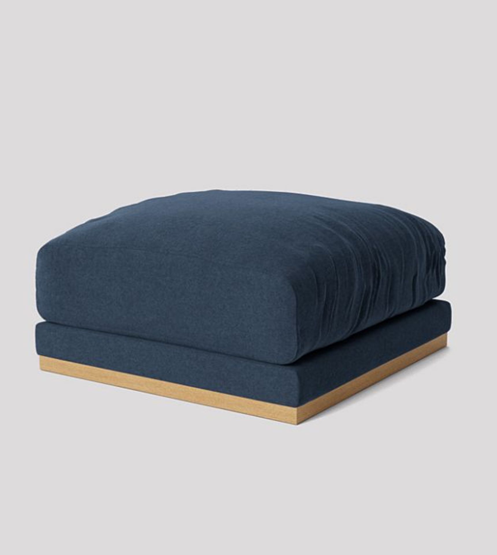 Swoon Denver Ottoman Footstool in Indigo Wool with Light Feet RRP £619