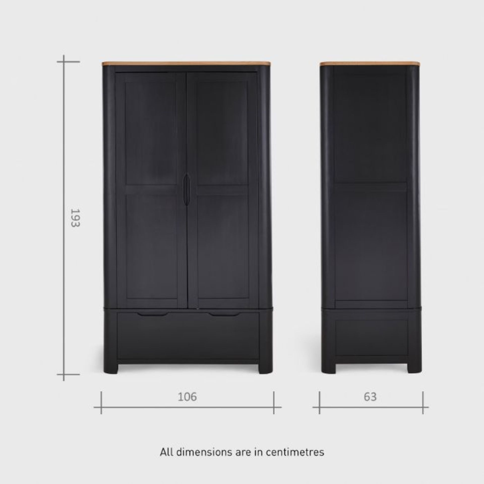 Oak Furnitureland Grove Dark Grey Double Wardrobe Solid Hardwood RRP 694.99 - Image 13 of 13