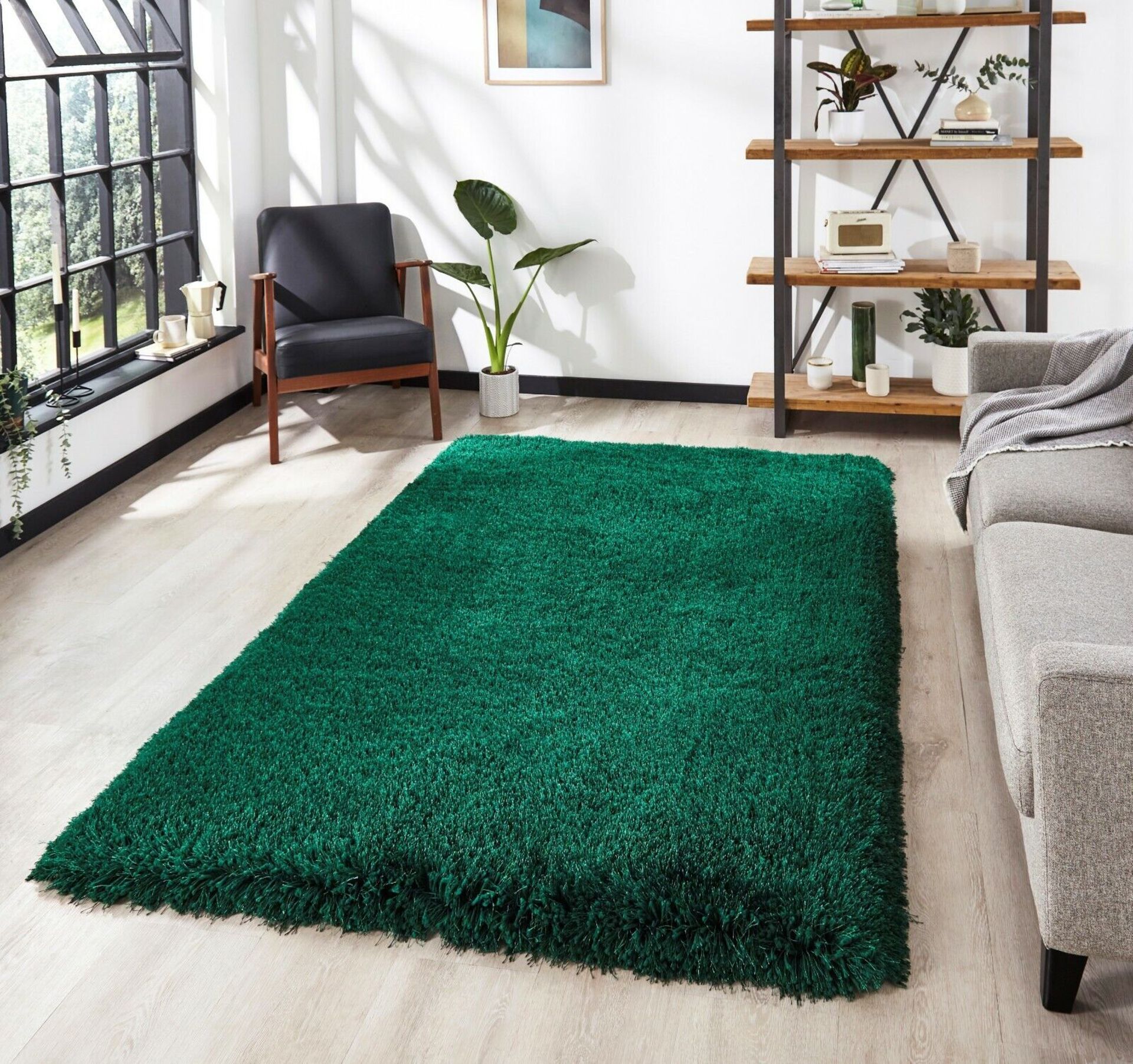 Jewel Shaggy Rectangle Rug Emerald 200X290cm EMERALD RRP ¶œ349.00