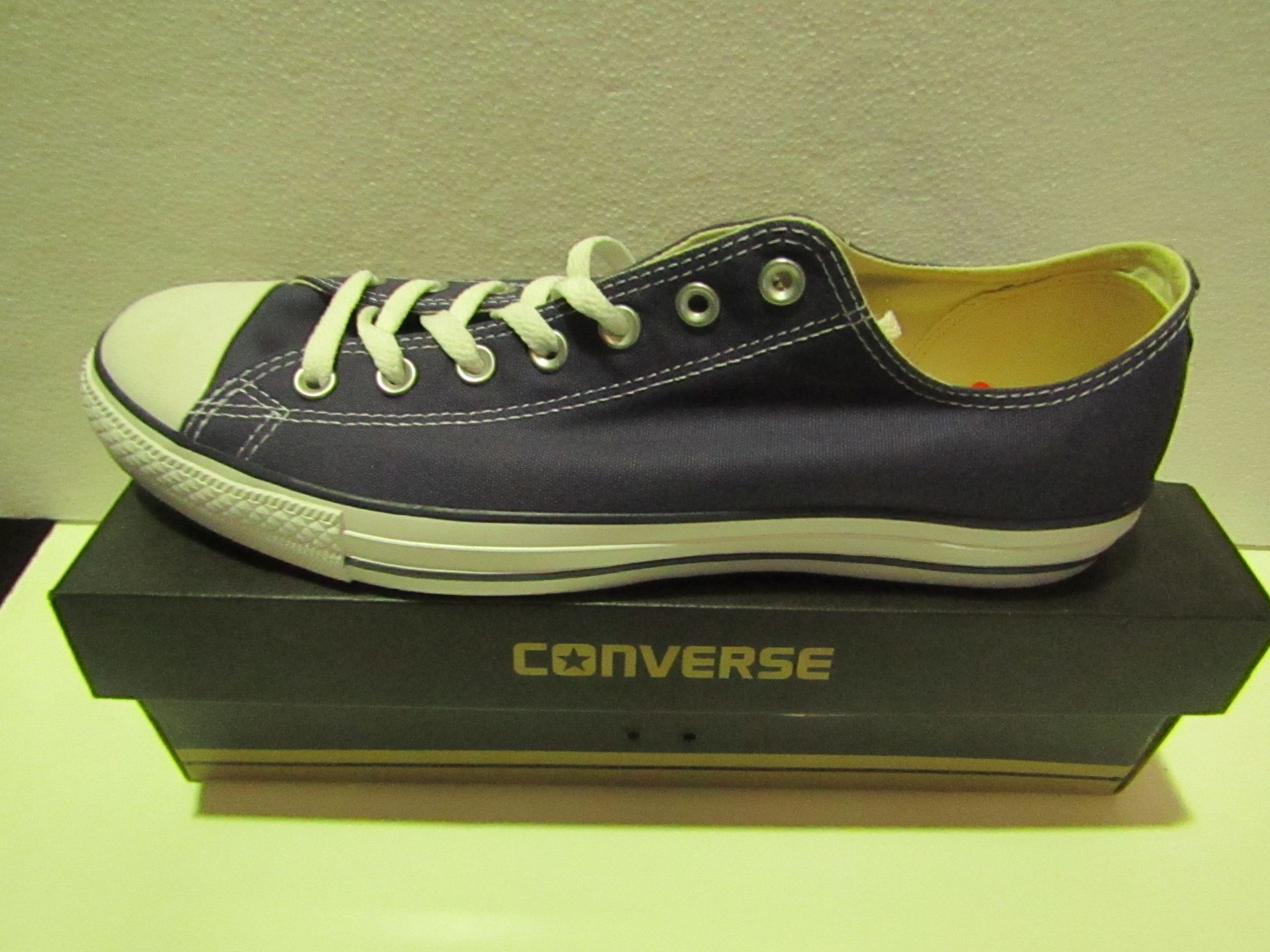 Converse All Star Navy Canvas Trainer size UK 12 new & boxed see image for design