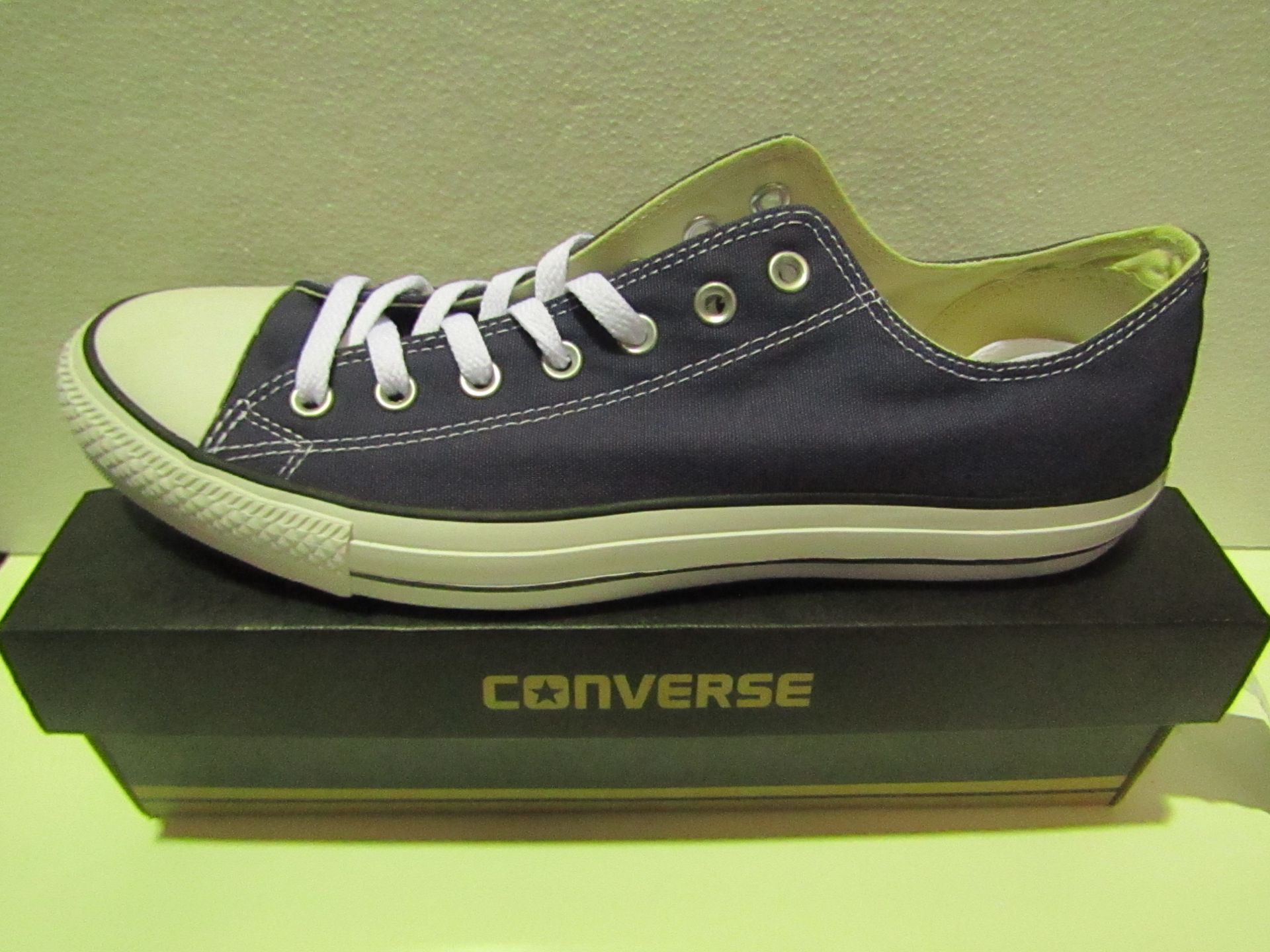 Converse All Star Navy Canvas Trainer size UK 12 new & boxed see image for design