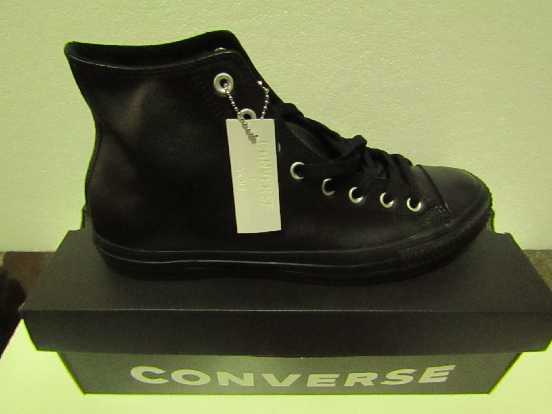 Converse All Star Black I You High Top Trainer size UK 11 new & boxed see image for design