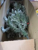 Snowy Artificial Prelit Christmas Tree - Untested, Non Original Box.