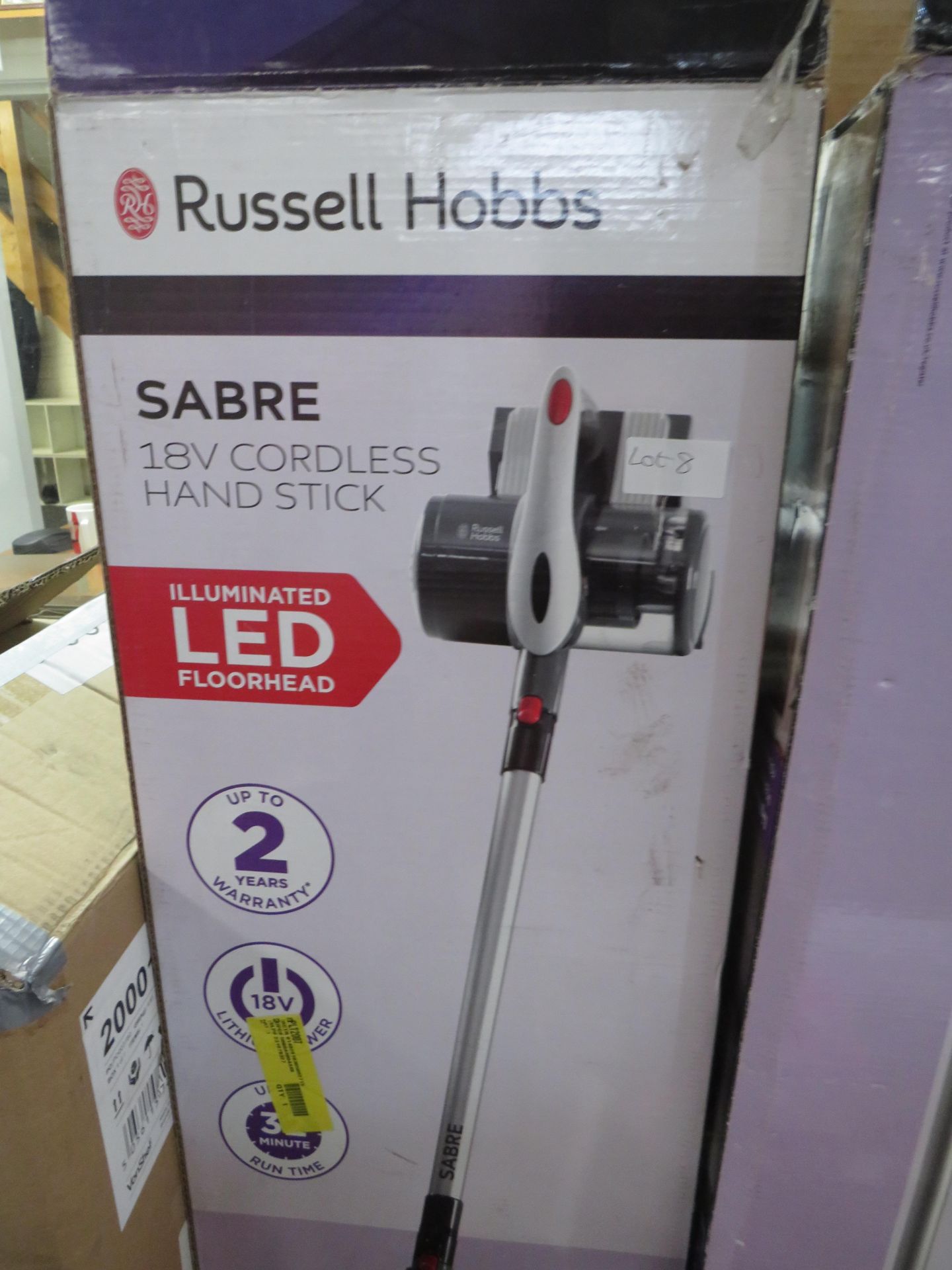 Russell Hobbs Sabre 18v Cordless vacuum cleaner, boxed and unchecked