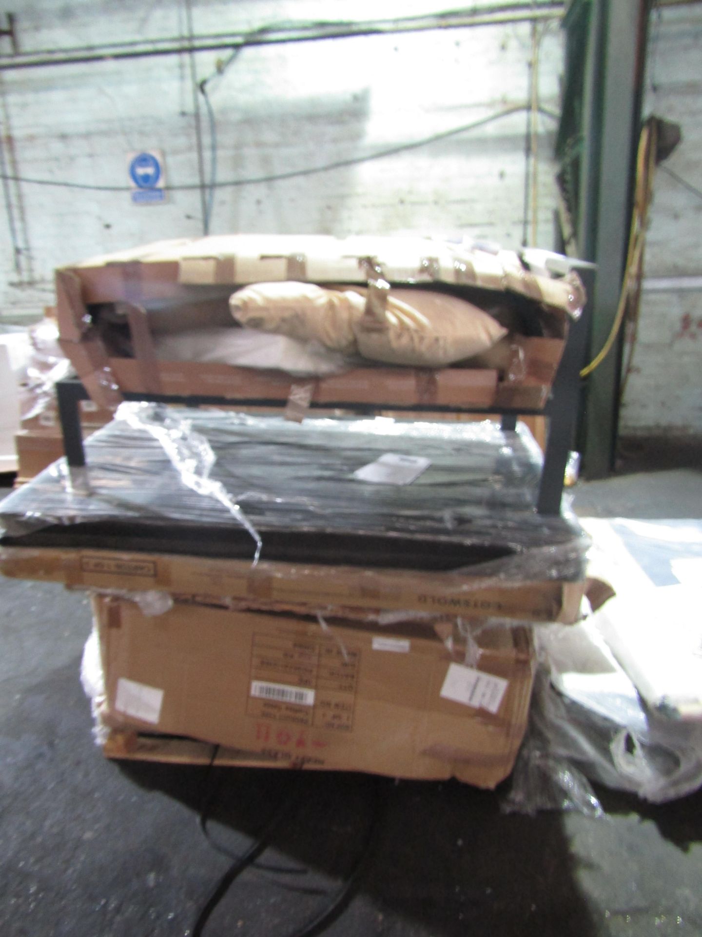 Pallet of 6 Damaged customer return items from various companies including Cotswold, Cox  and