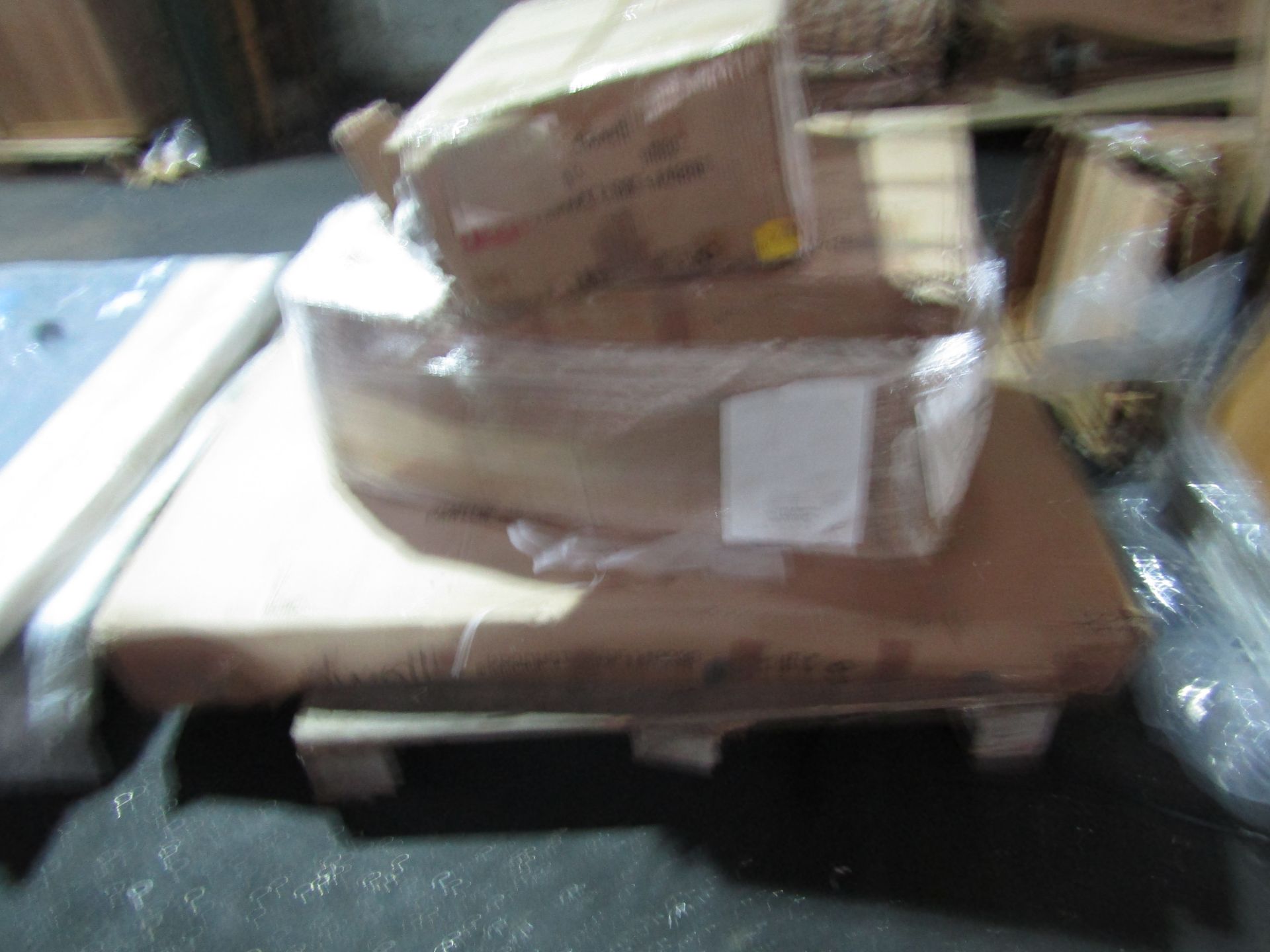 3x items of Dwell damaged customer returns which include a pop up coffee table, a extending dining