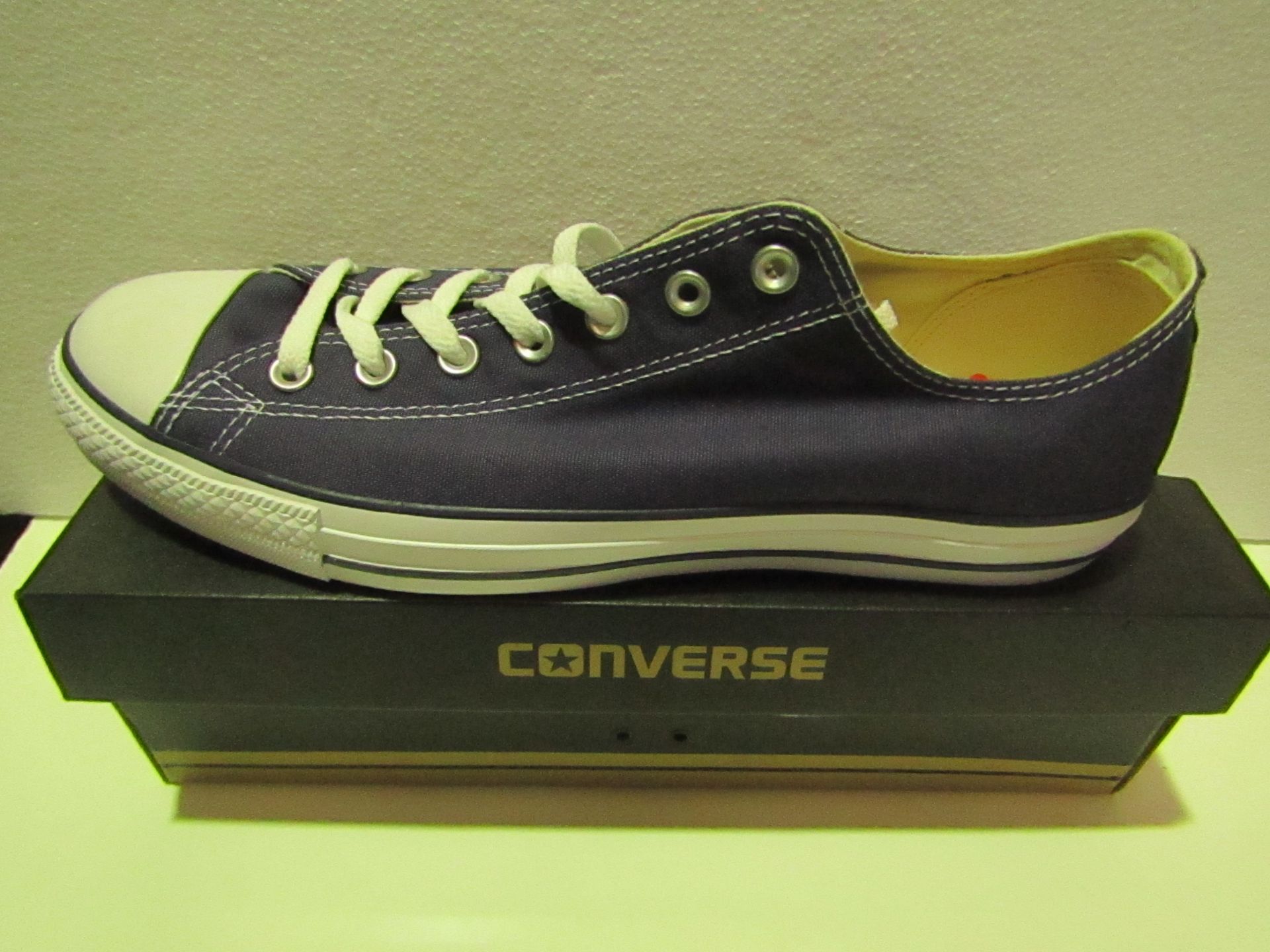 Converse All Star Navy Canvas Trainer size UK 12 new & boxed see image for design