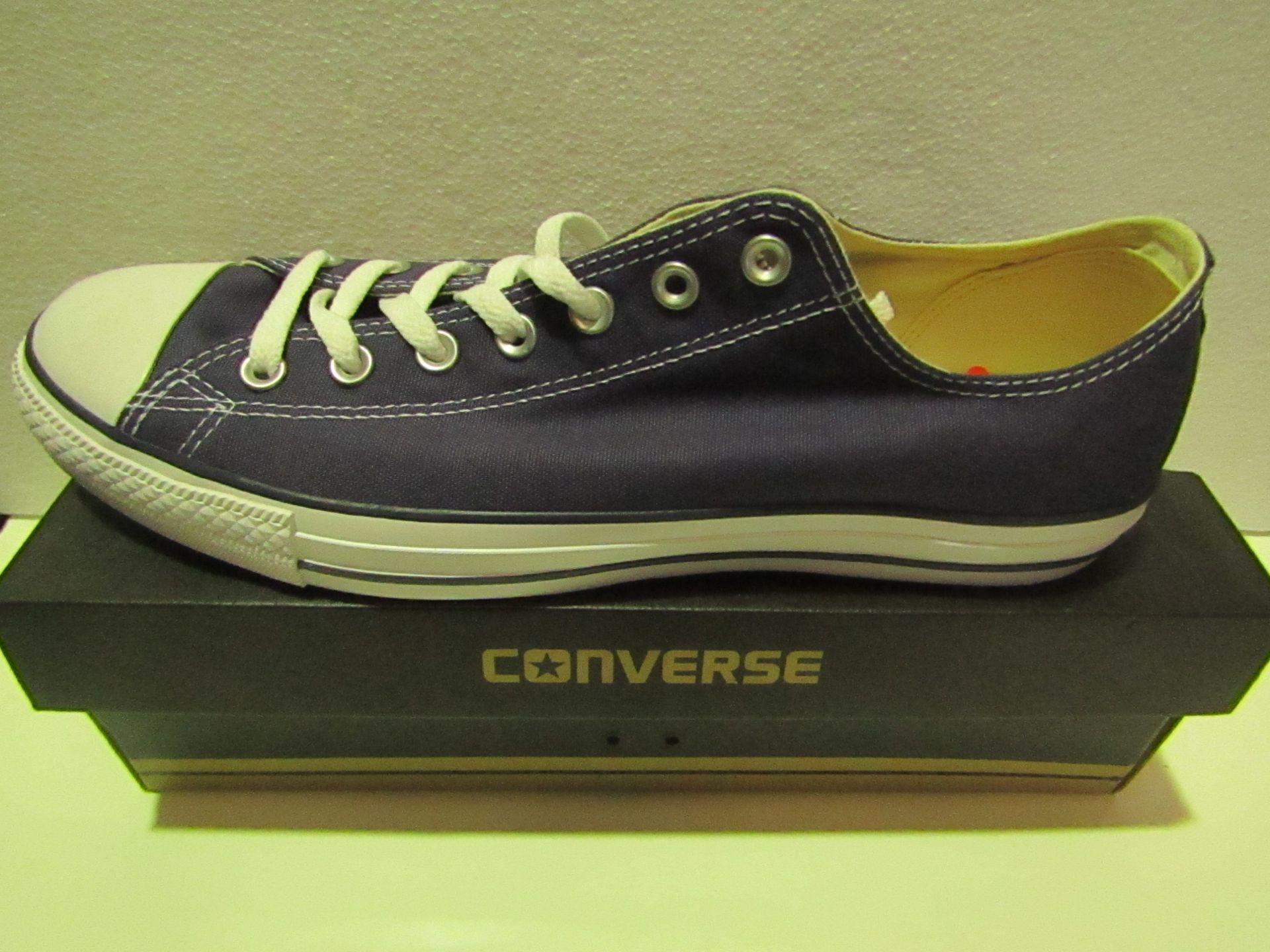 Converse All Star Navy Canvas Trainer size UK 12 new & boxed see image for design