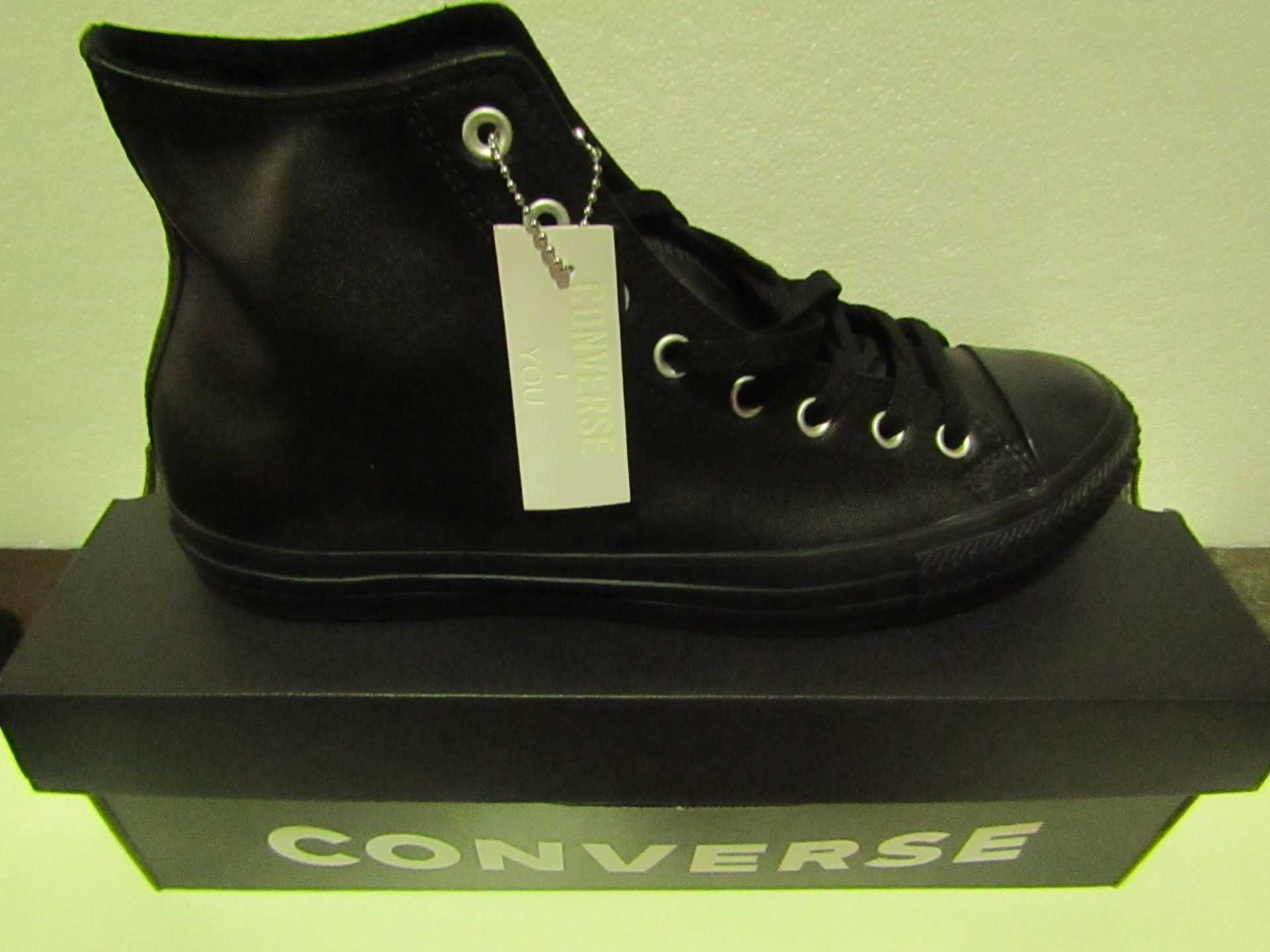 Converse All Star Black I You High Top Trainer size UK 11 new & boxed see image for design