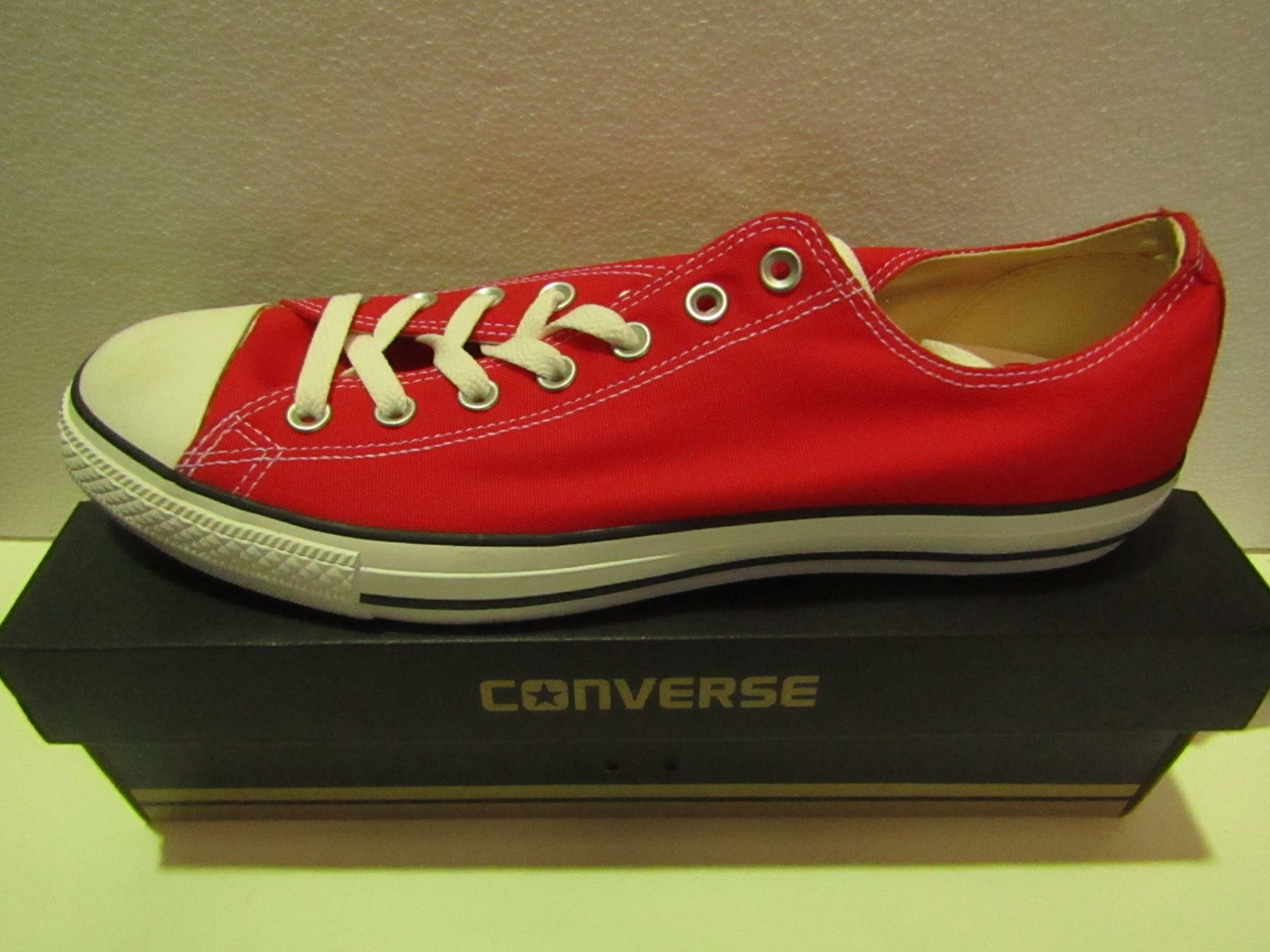 Converse All Star Red Canvas Trainer size UK 12 new & boxed see image for design