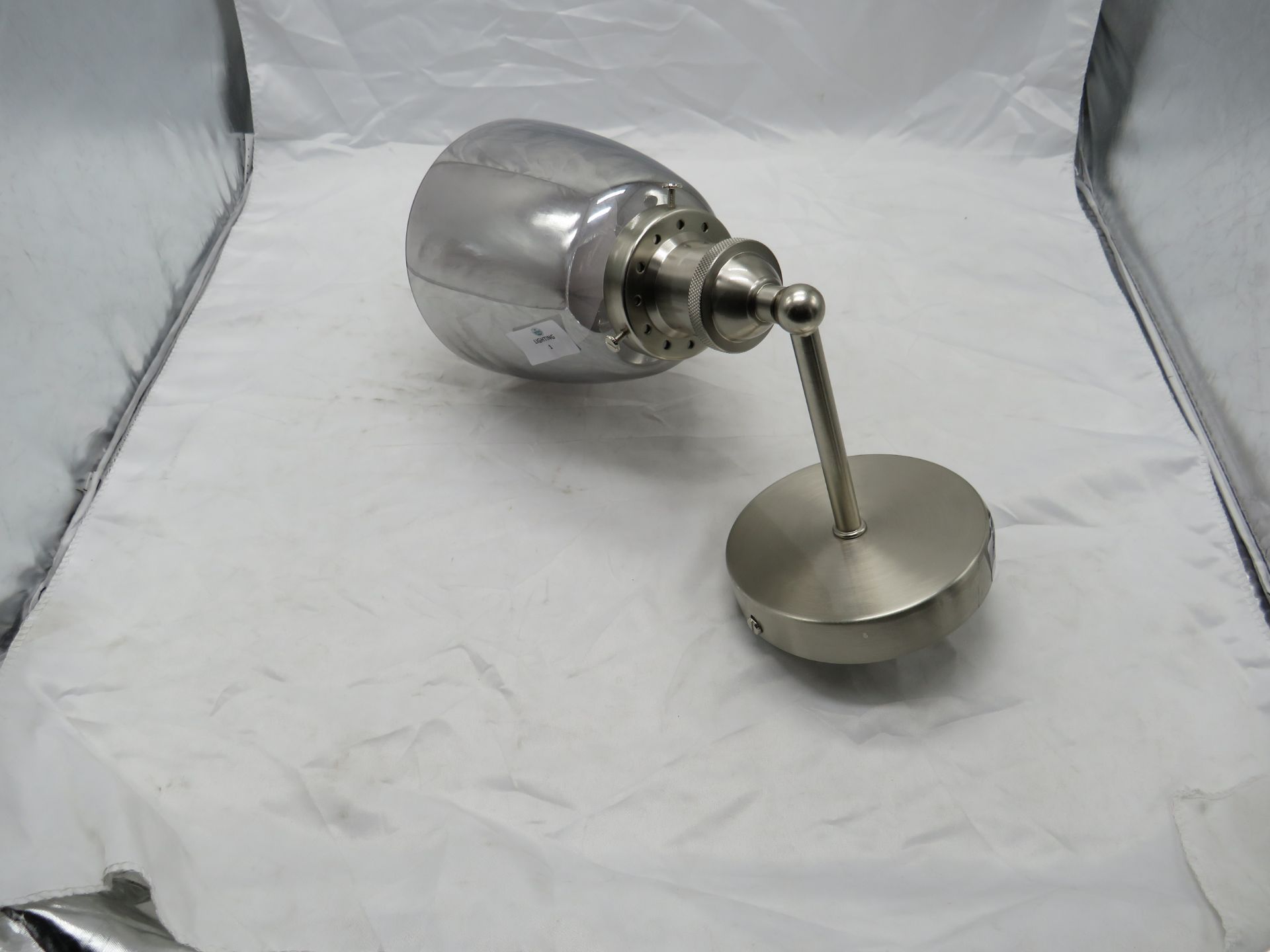 Ex-display Brushed Chrome & Glass Wall Light see image for design