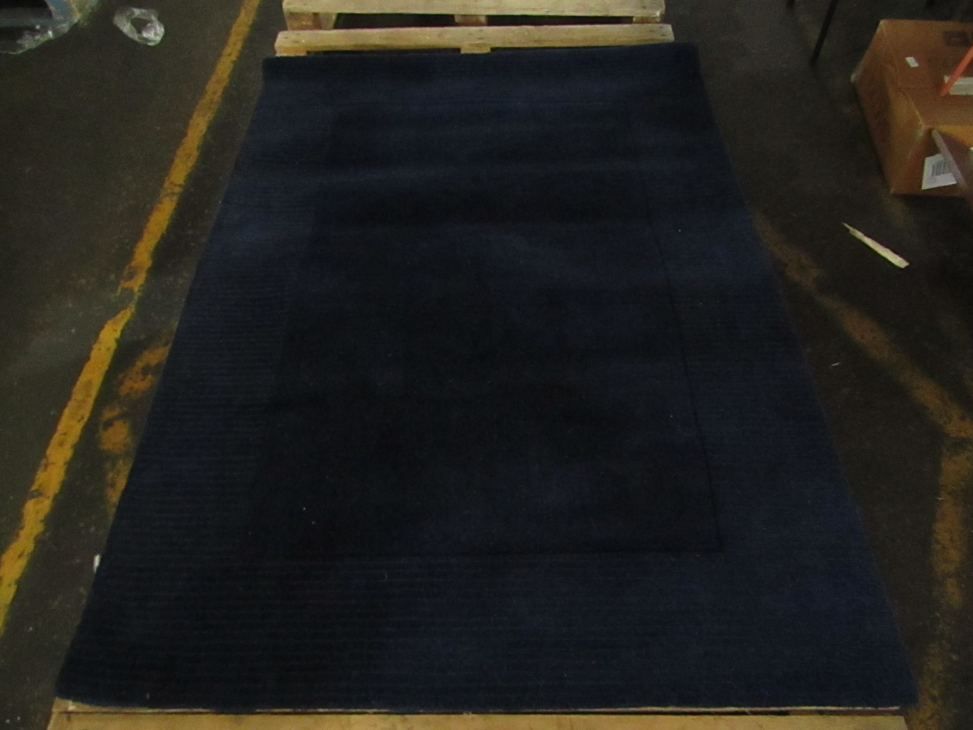 Boston Wool Border Rectangle Rug Navy 120X170cm NAVY RRP ??59.00Wool Border Rug Hand crafted