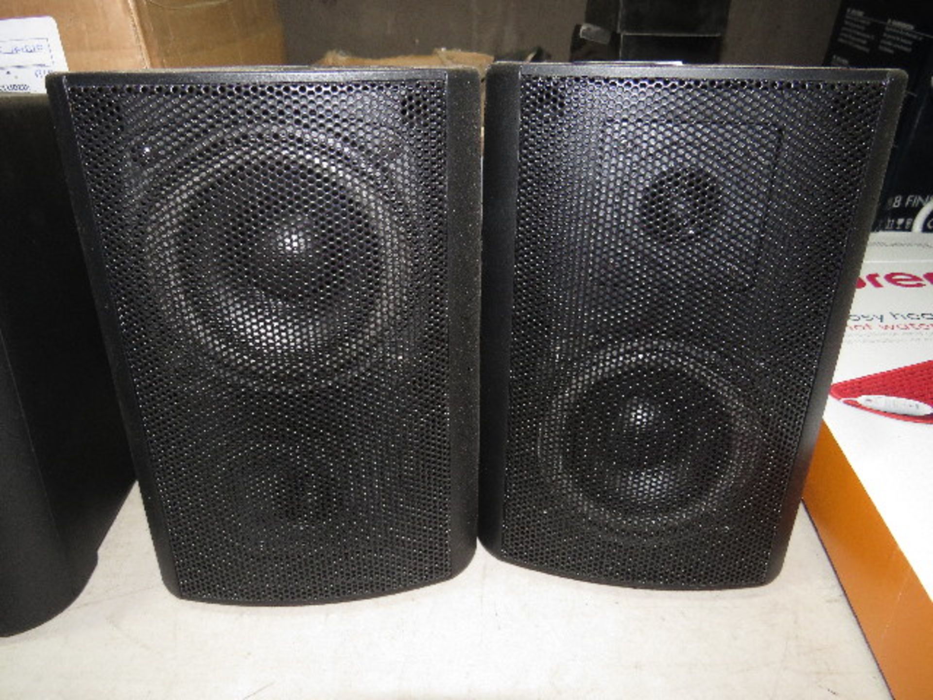 Cambridge Pro 1 Blk wall speakers, unchecked in non original box, missing wall brackets, PLU??