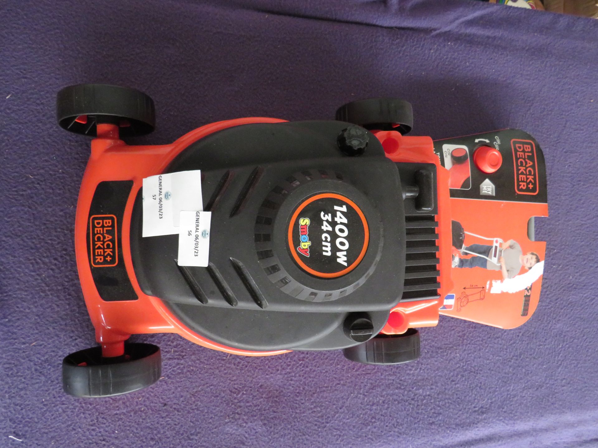 2X Black & Decker - 1400w 34cm Toy Lawn Mower - New.