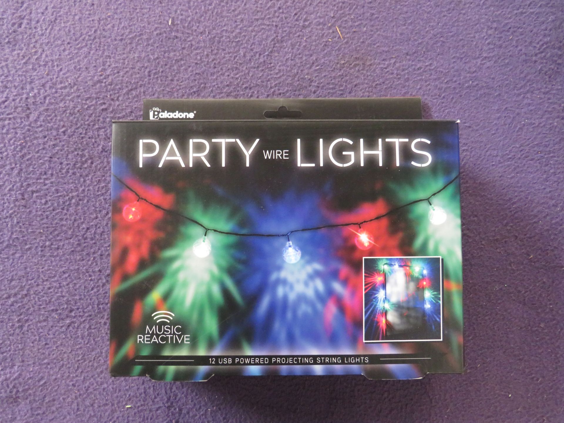 Paladone - Music Reactive 12-USB Powered Projecting String Lights - Unused & Boxed.