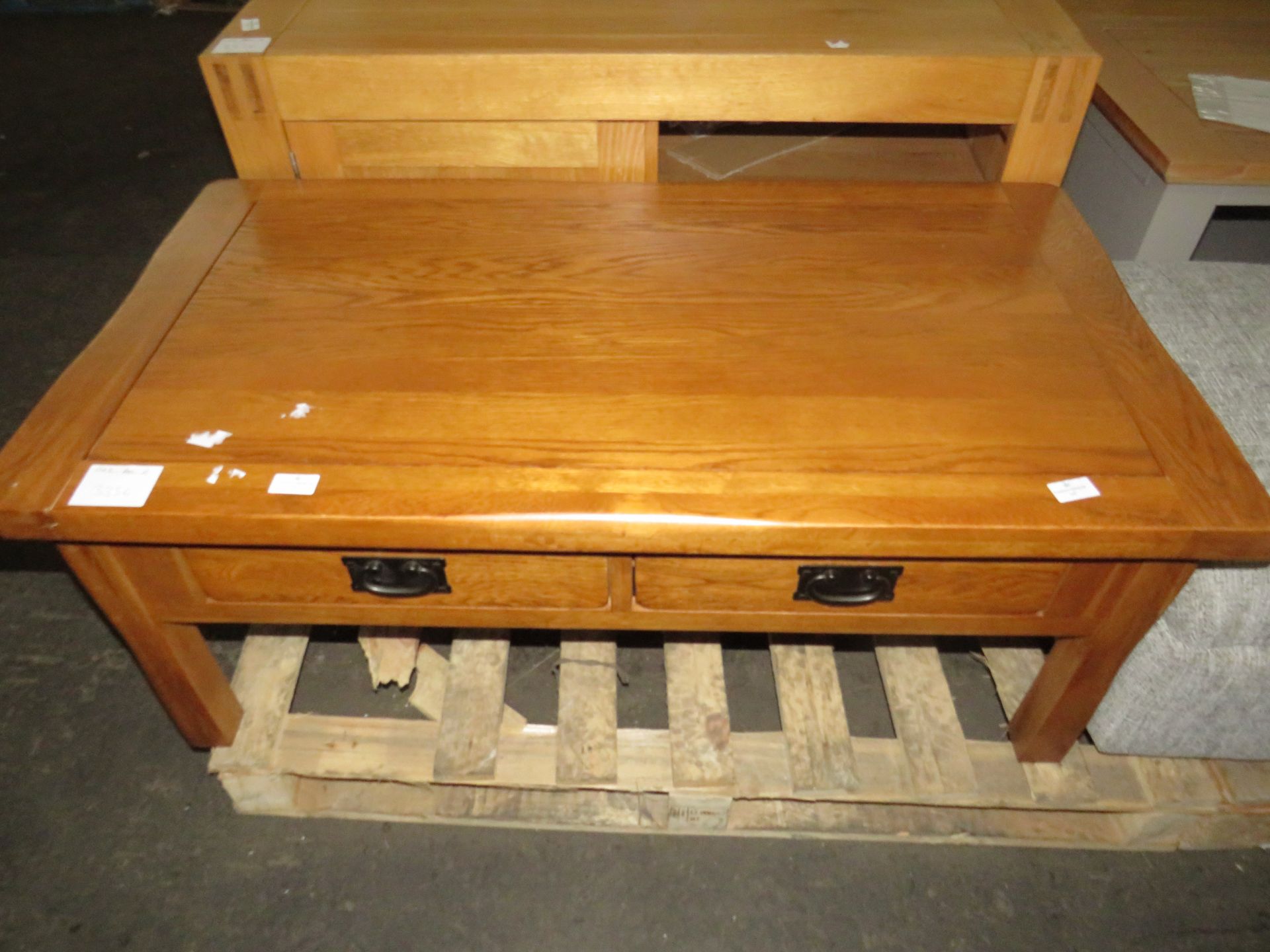 Oak Furnitureland Orrick Rustic Solid Oak 4 Drawer Storage Coffee Table RRP Â£329.99 (SKU OAK-APM-