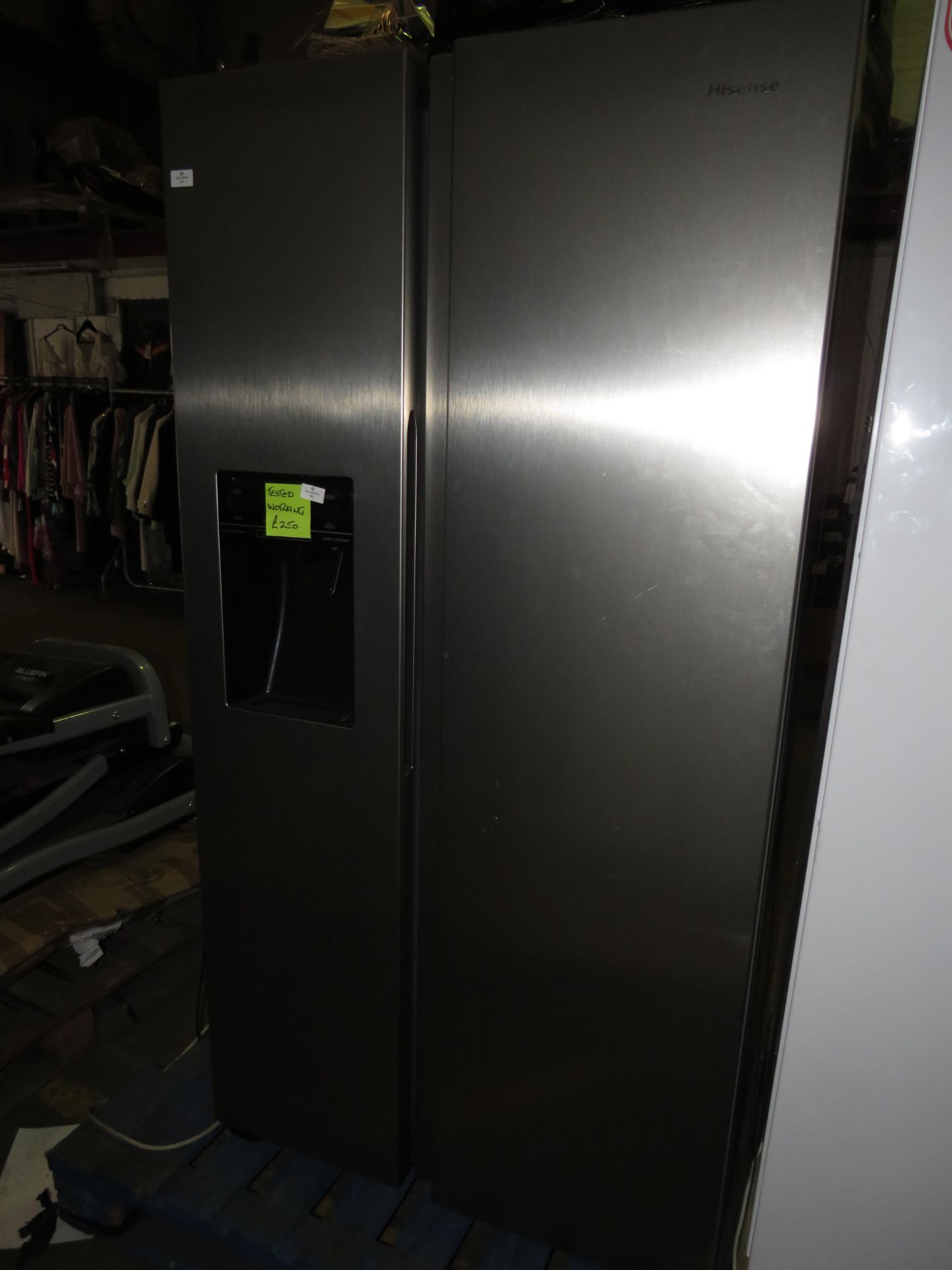 American Fridge freezer with water dispenser, testd and workignm for coldness, we havent checked the