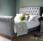 Cotswold Company Morris Sleigh Bed Kingsize - Grey RRP œ1299.00, missing bed slats and possibly some