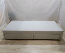 John Lewis True Edge 2500 Pocket Sprung 2 Drawer Single Light Grey Weave Divan Base 90cm RRP circa