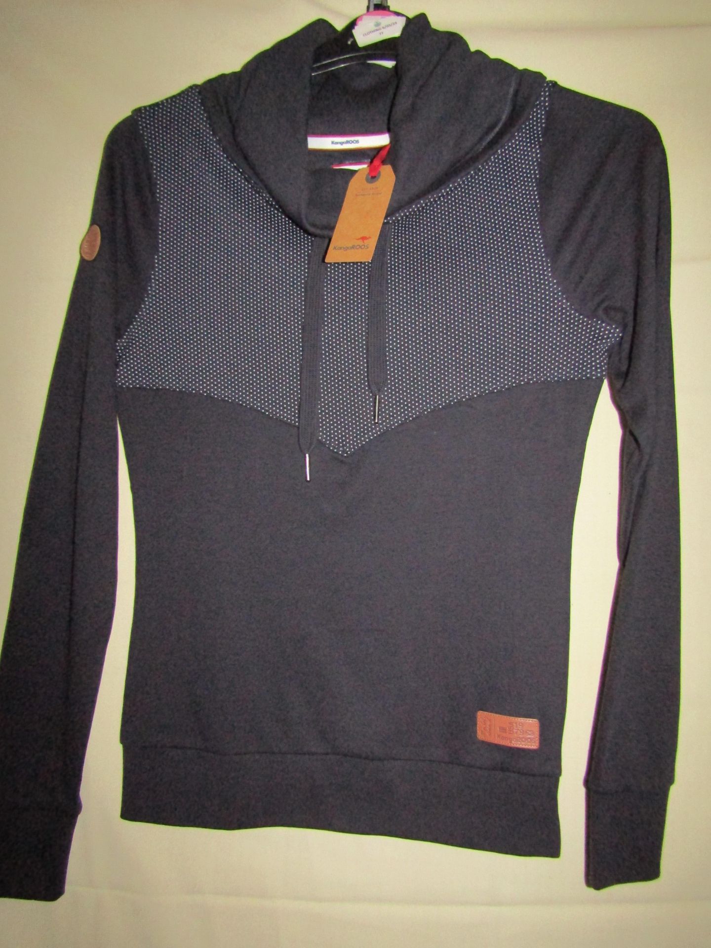 Kangaroos Sweatshirt With Loose Rolled Neck Navy Size 6-8 New With Tags
