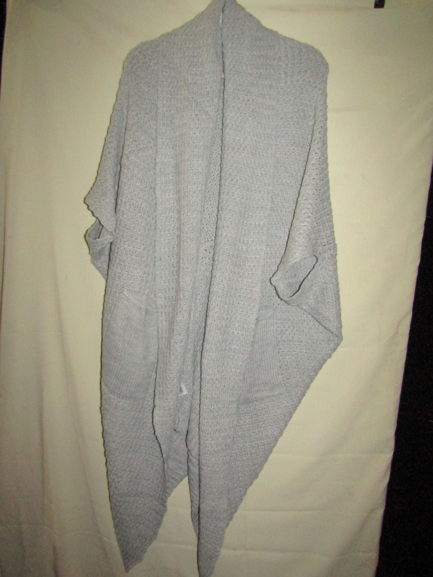 BodyFlirt Long Knitted Open fronted Cardigan With Pockets Grey ( Has Been Worn ) No Tags