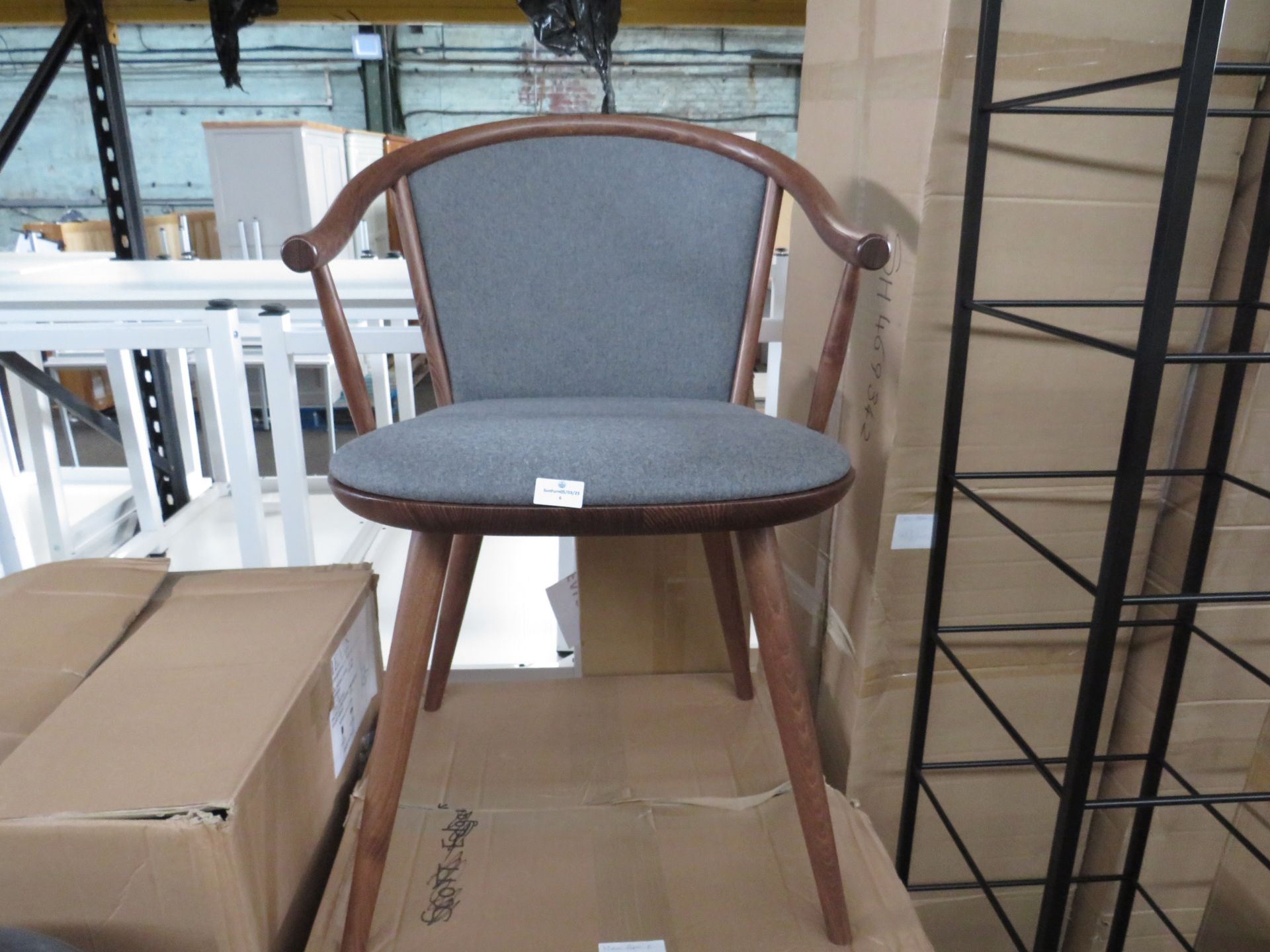 Heals Sum Chair Walnut Stain Calabria Grey RRP Â£489.00 Harmonising with Healâ€™s selection of