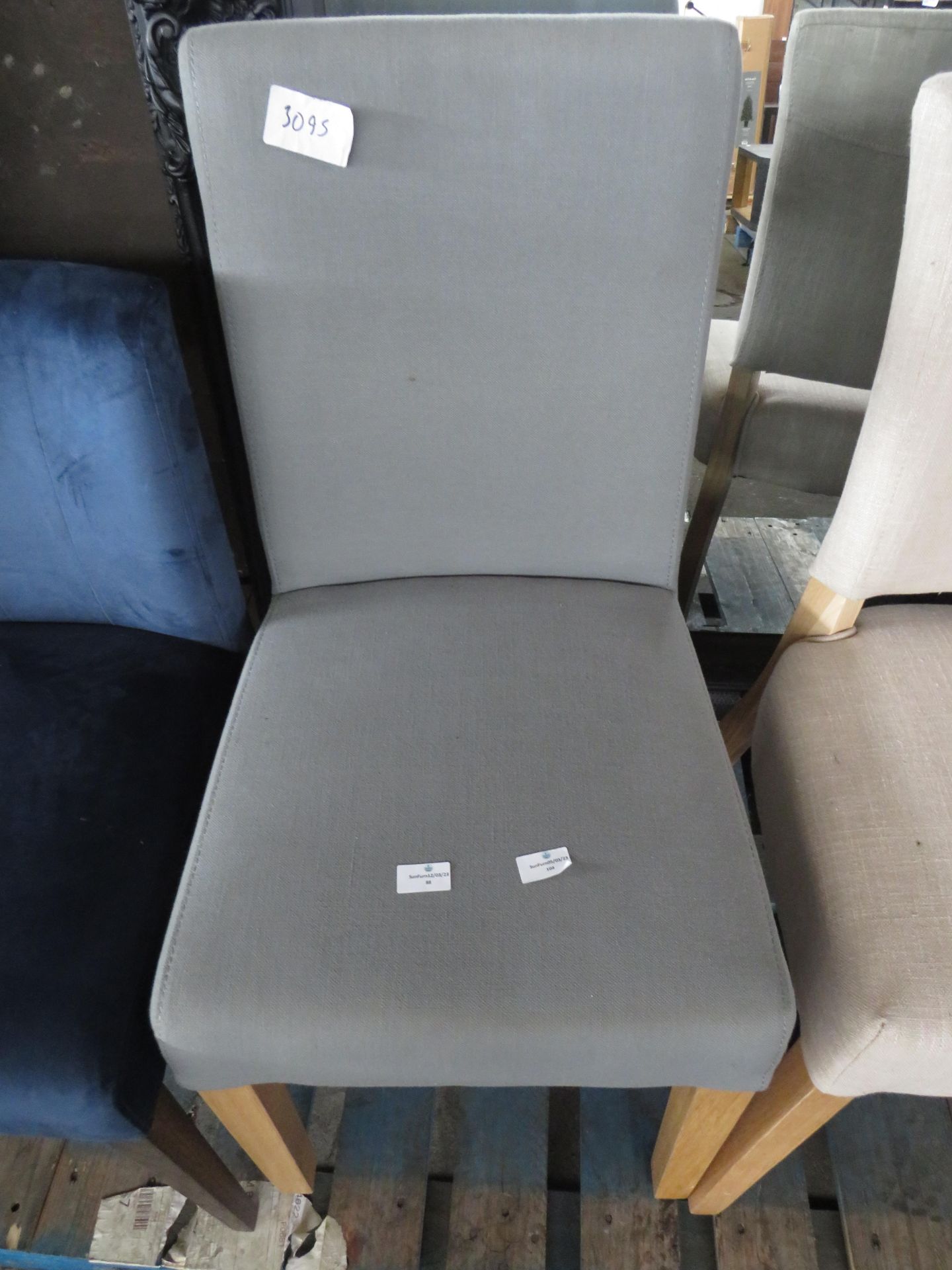 Cotswold Company Aster Straight Back Upholstered Dining Chair - Grey RRP Â£100.00 (PLT COT-APM-A-