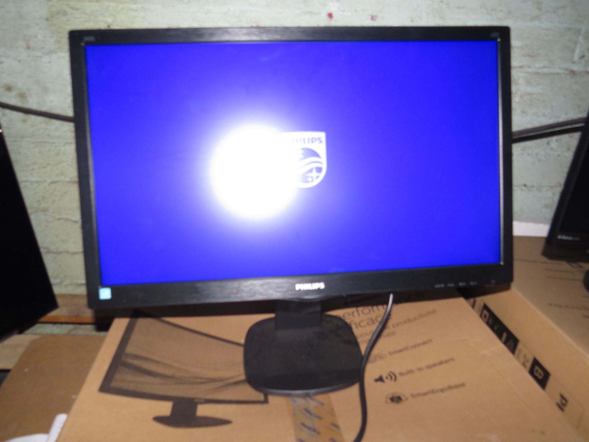 Phillips B Line 24" LCD Monitor with Full HD powers on and seems to work as designed , all cables