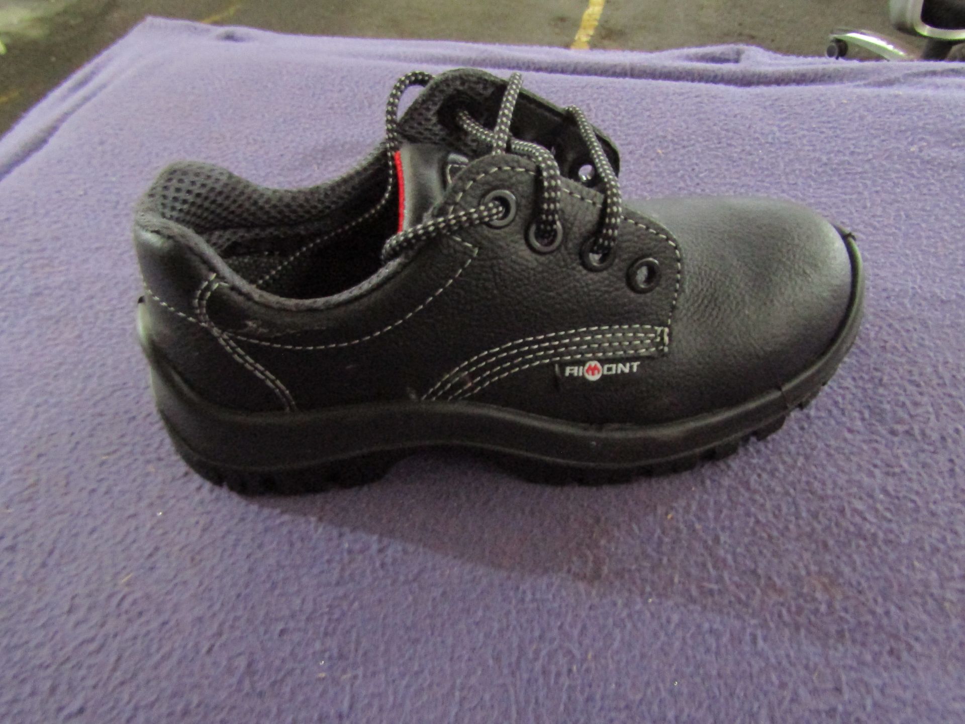 Aimont - Black Steel Toe Cap Shoes - Size 2 - Unused & Boxed.