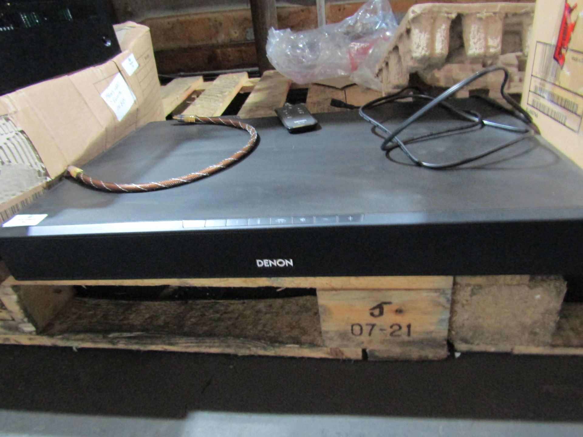 Denon - Soundbar Speaker Base ( DHT-T100 ) - Tested Working Comes With Power Cable & Remote control,