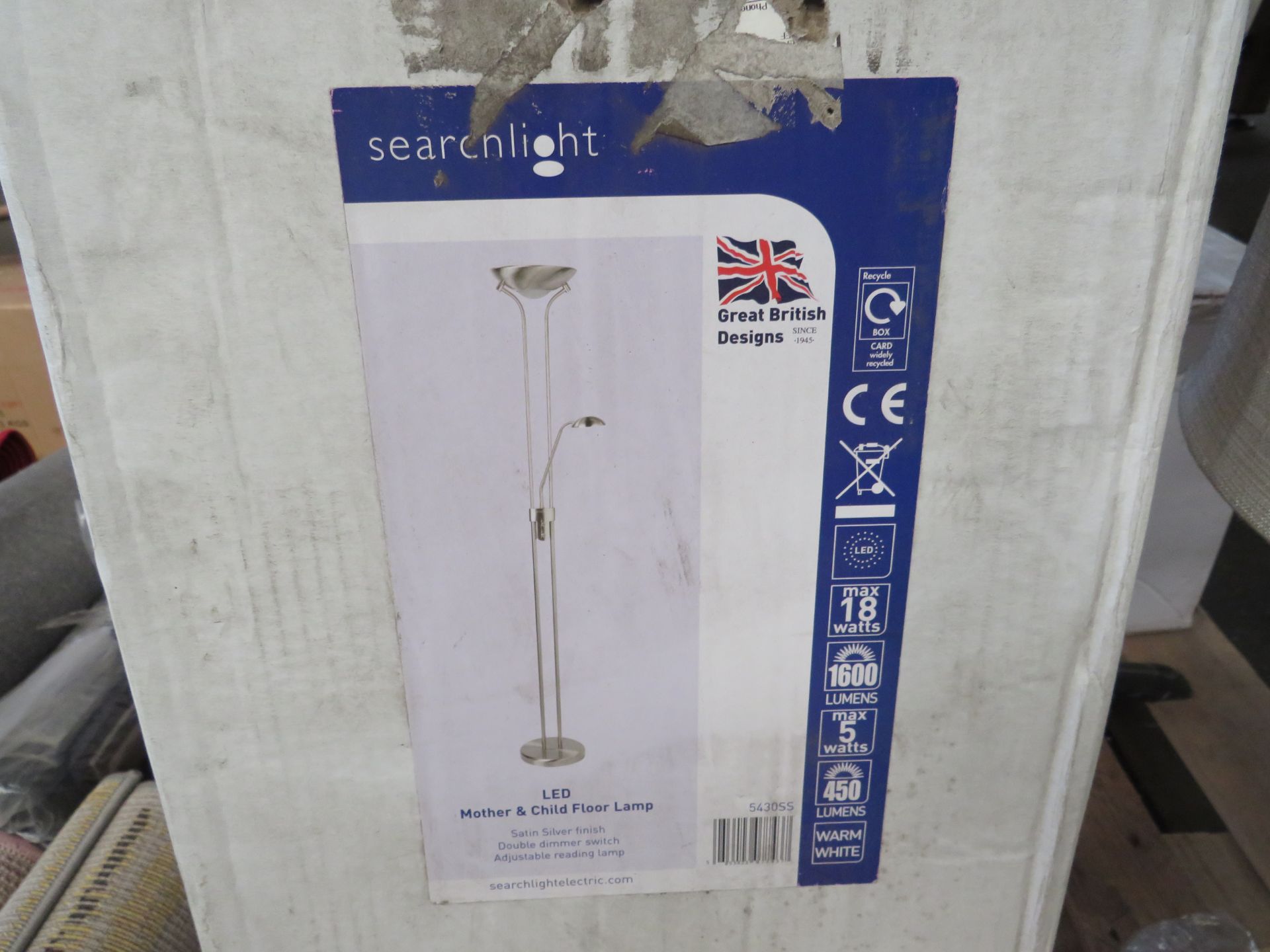 Searchlight LED Mother & Child Floor Lamp - Satin Silver RRP ?154.00Brighten your living spaces