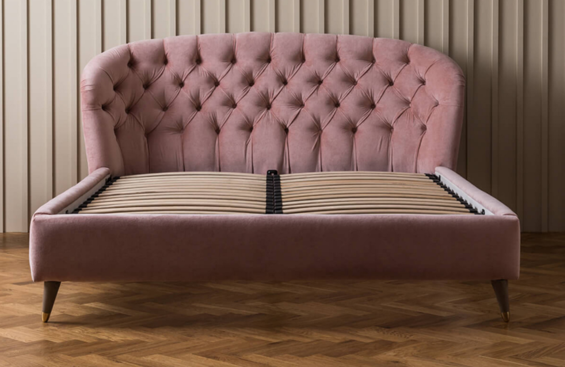 "Brook and Wilde The Duchess Bed Frame Superking Blush Pink RRP ?2399.00 he Duchess Bed Frame exudes - Image 5 of 5