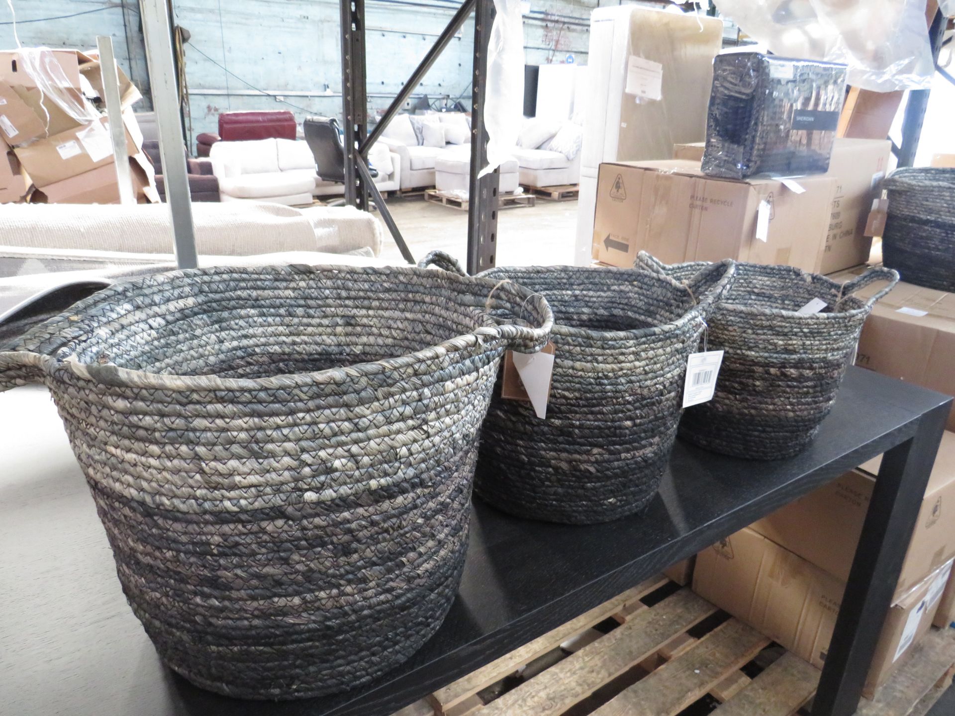 Cox & Cox Black Ombre Storage Baskets RRP Â£95.00Crafted from cornleaf for a natural, lightweight