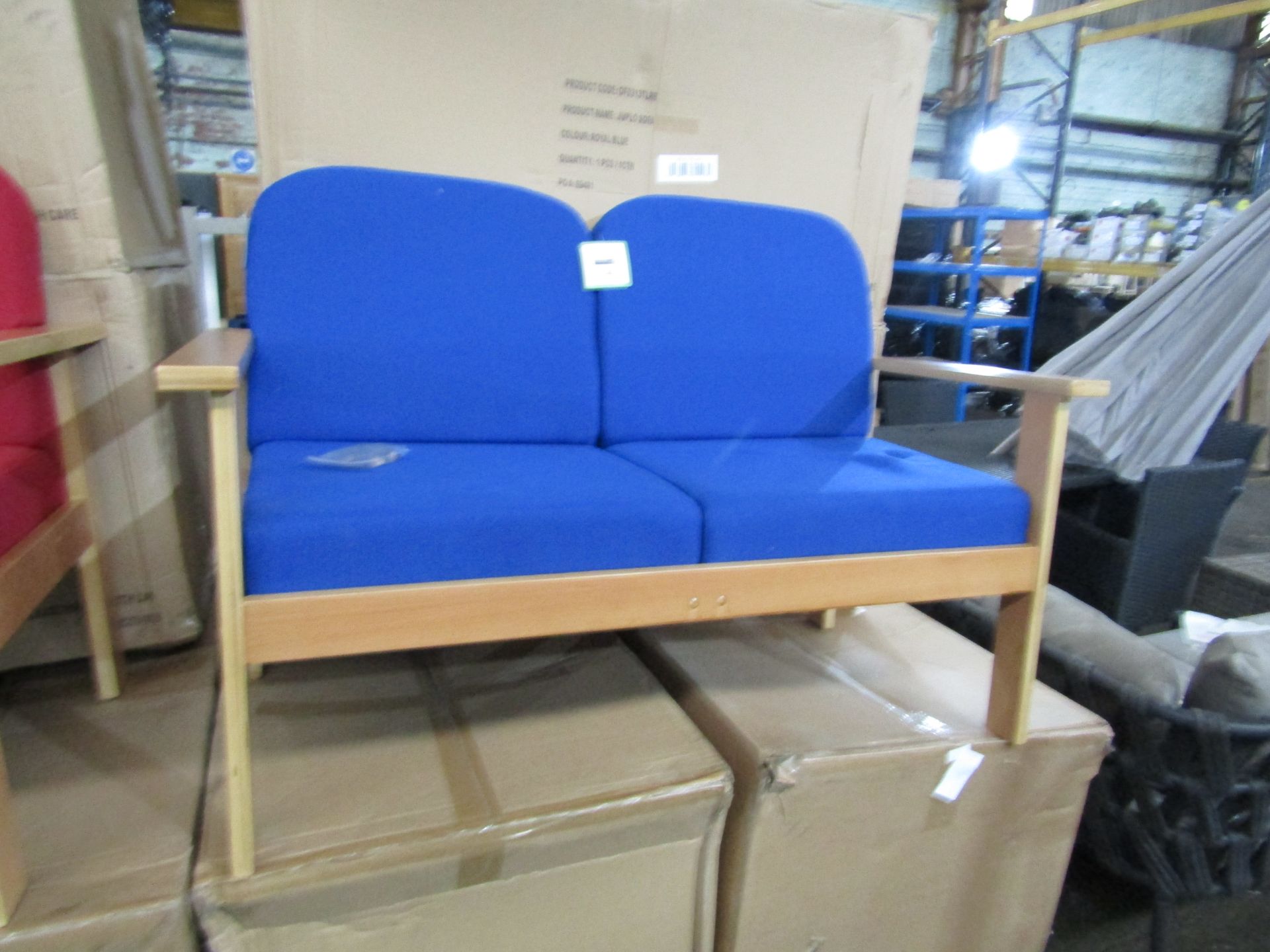 Juplo Sofa Office Reception Chair, Colour Royal Blue - New & Boxed.