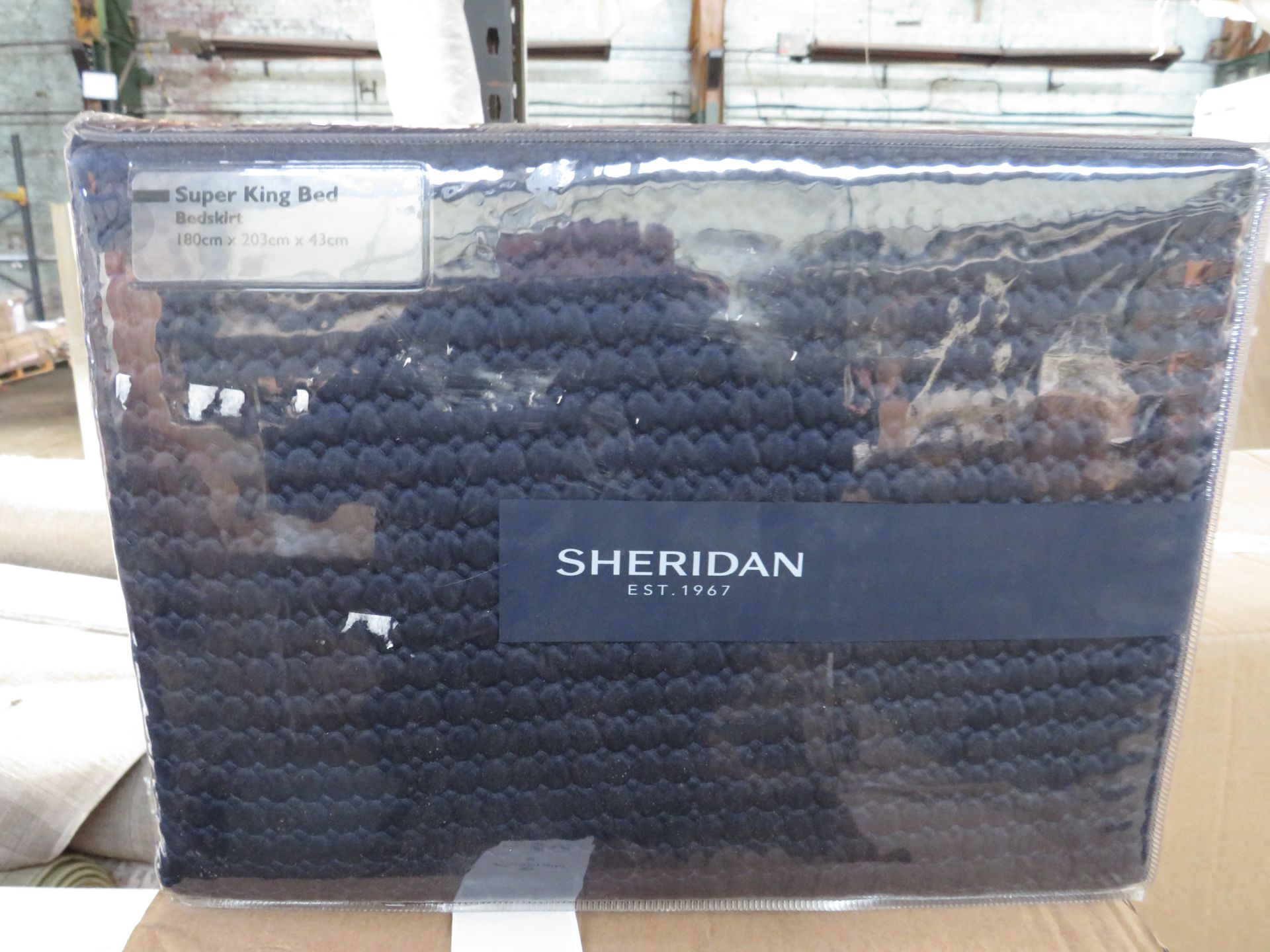 3 x Sheridans UK Bedskirt Christobel Midnight Super King, Brand New RRP £70. Total RRP £210 SKU