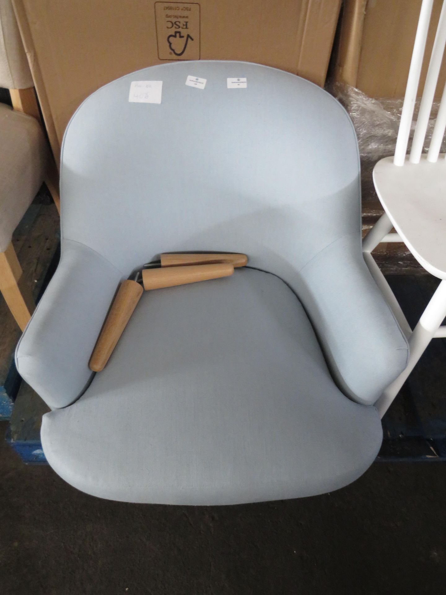 Heals Elgin Chair Pale Blue RRP Â£1199.00 A perfectly proportioned accent chair, the Elgin resonates