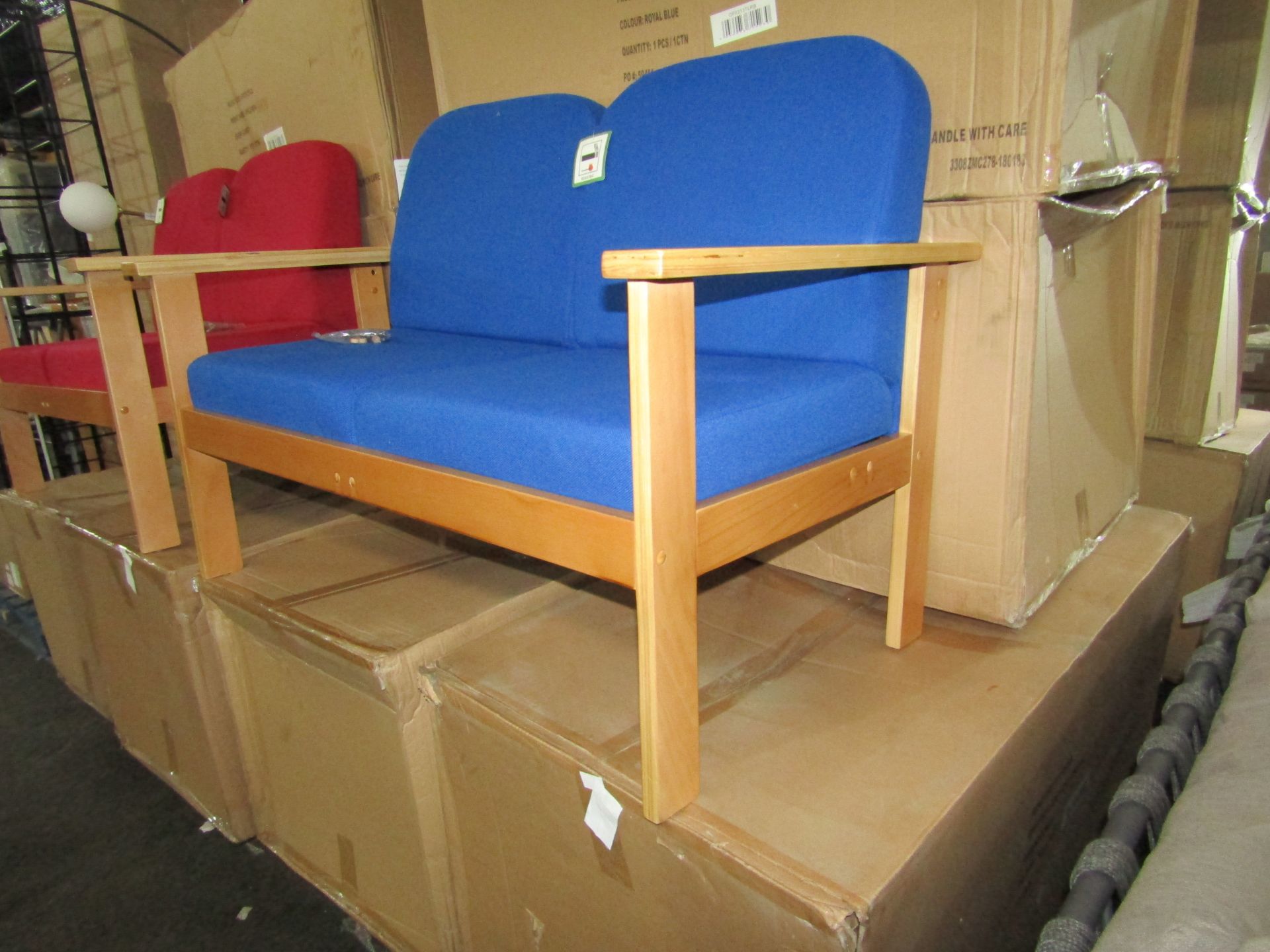 Juplo Sofa Office Reception Chair, Colour Royal Blue - New & Boxed. - Image 2 of 2