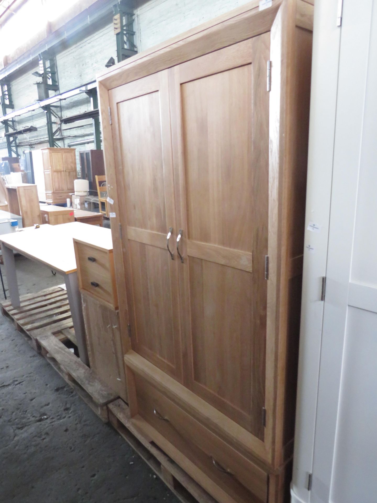 Oak Furnitureland Hove Natural Oak And Painted Double Wardrobe RRP Â£694.99 Oak Furnitureland Hove