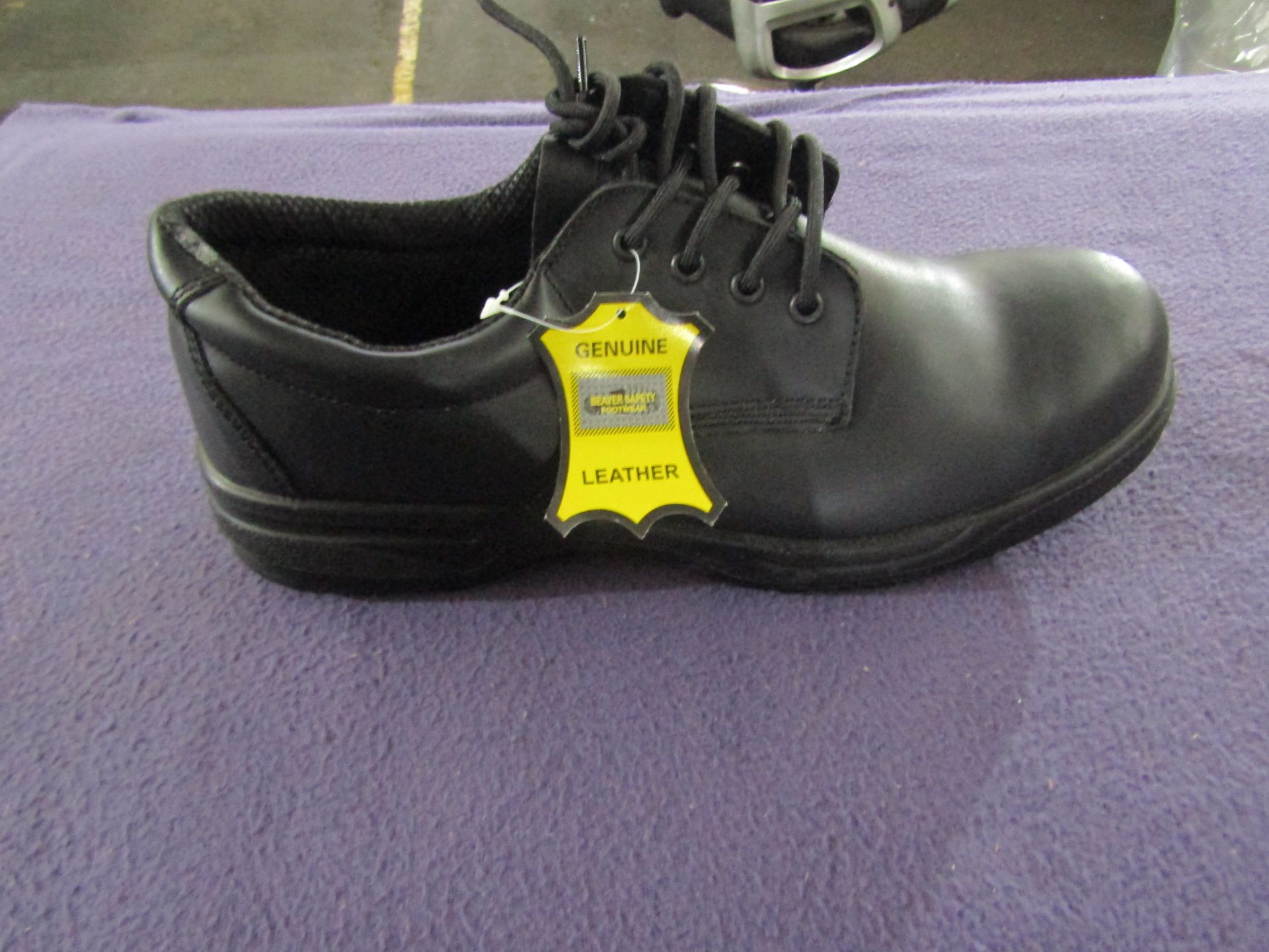 Beaver Safety - Black Leather Steel Toe Cap Shoes - Size 13 - Unused & Boxed.