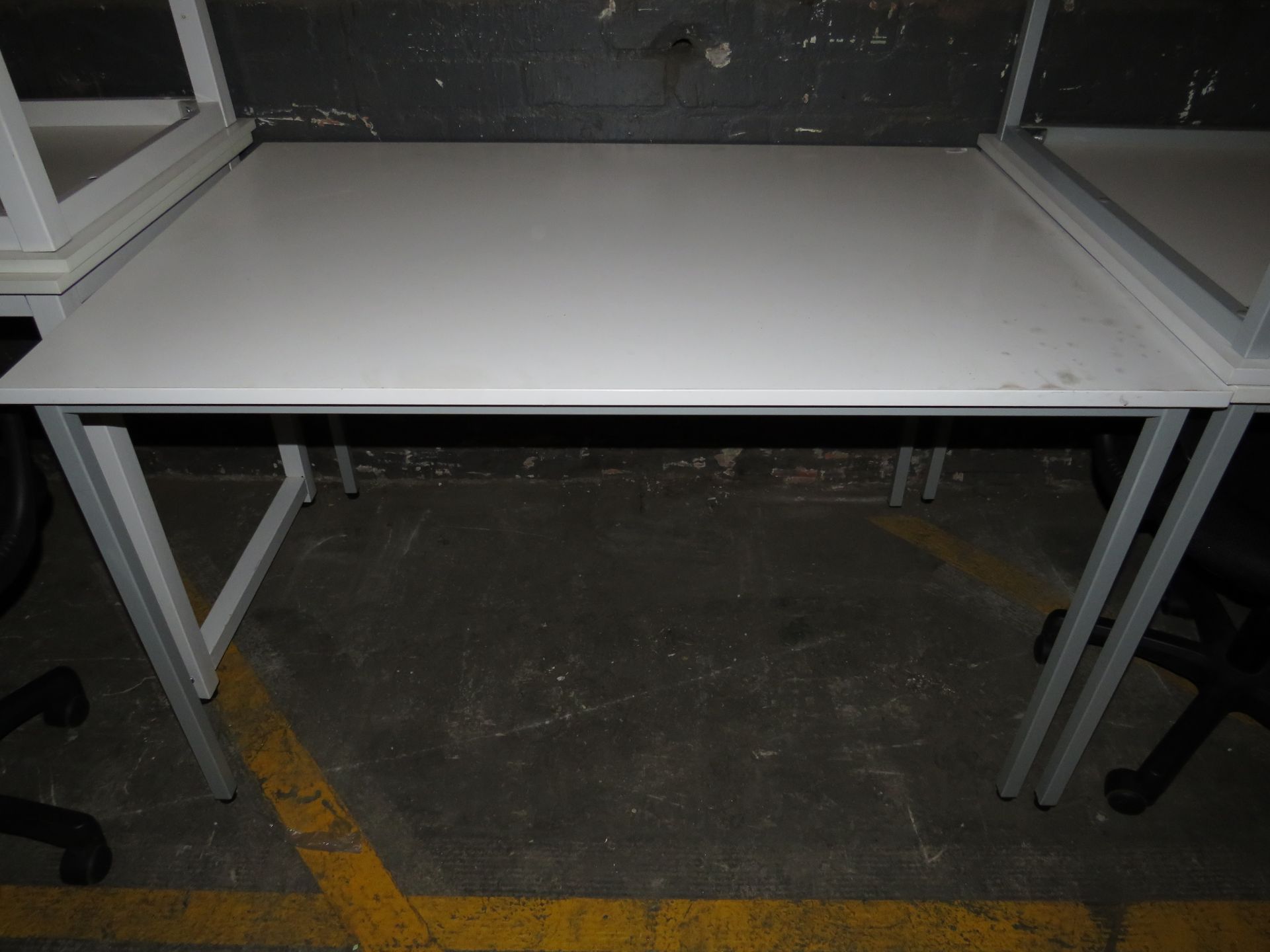 White Computer Desk With Metal Legs & Black Office Chair 120CM X 80CM