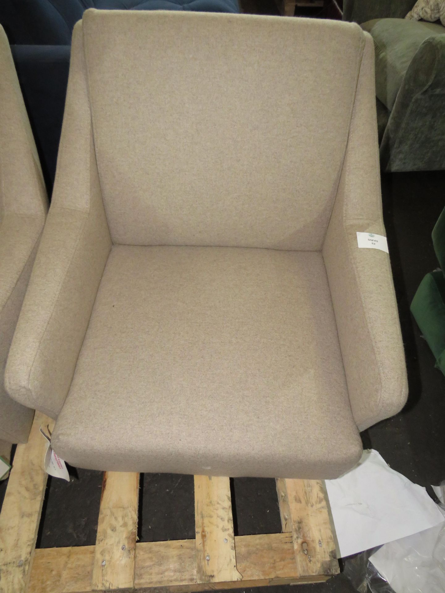 Swoon Rune Armchair in Light Grey Soft Wool RRP ?479.00, missing feet The items in this lot are