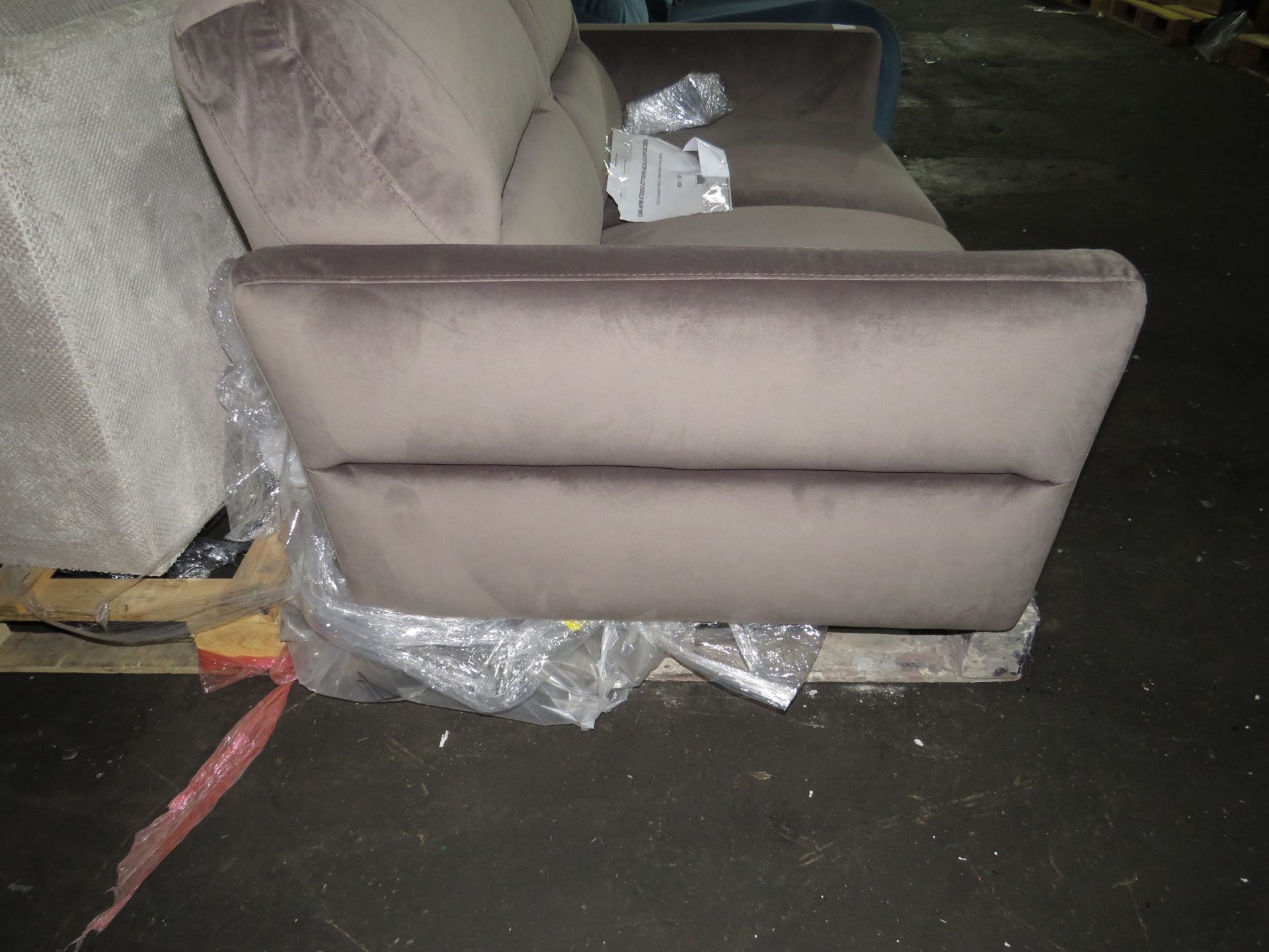 Oak Furnitureland Vittoria 2 Seater Sofa in Grey fabric RRP £899.99Upholstered in soft velvety - Image 2 of 2