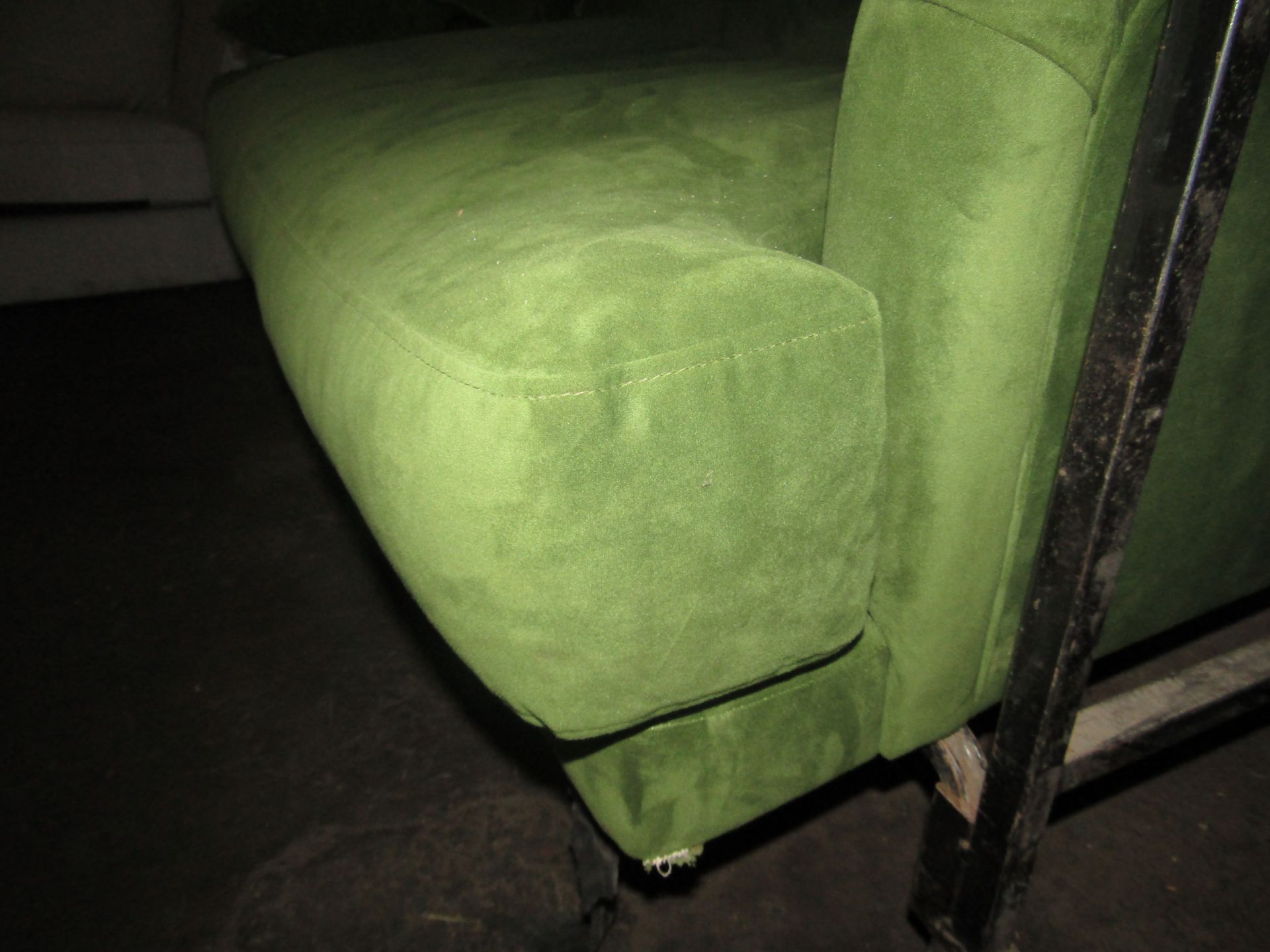 Swoon Chorley MTO Three-Seater Sofa in Fern EasyVelvet RRP ?1699. bottom frame damage and material - Image 2 of 3