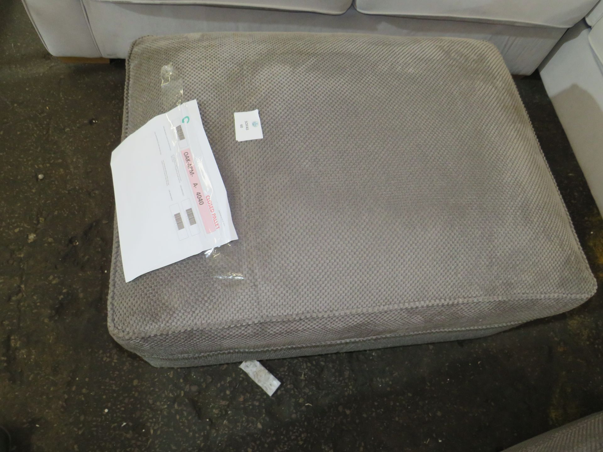 Oak Furnitureland Nebraska Corner Chaise Large Storage Footstool In Charcoal Fabric RRP ?449.99