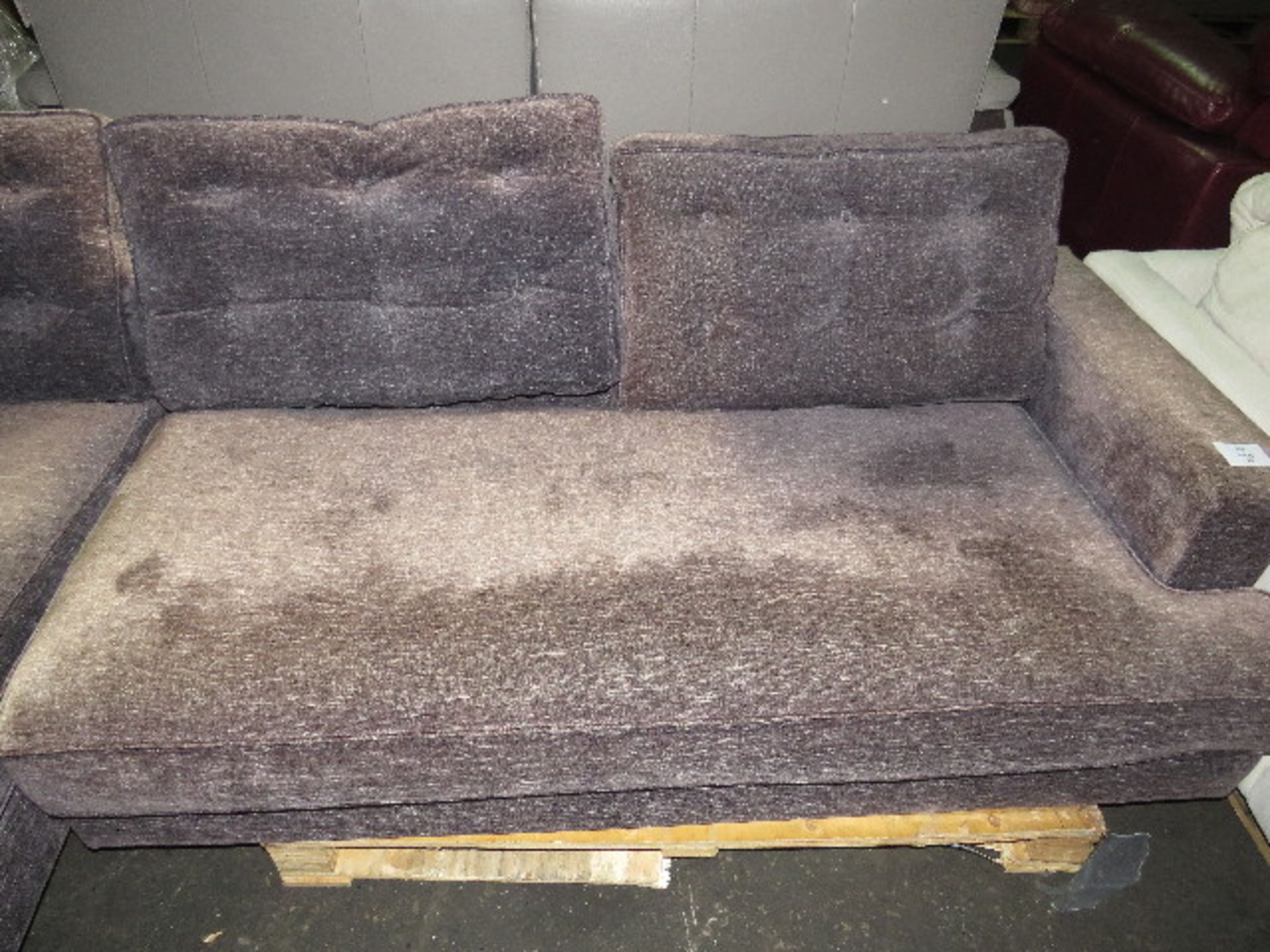 Heals Mistral Medium Left Hand Facing Corner Sofa in Texture Soot Black this sofa is discoloured - Image 3 of 3