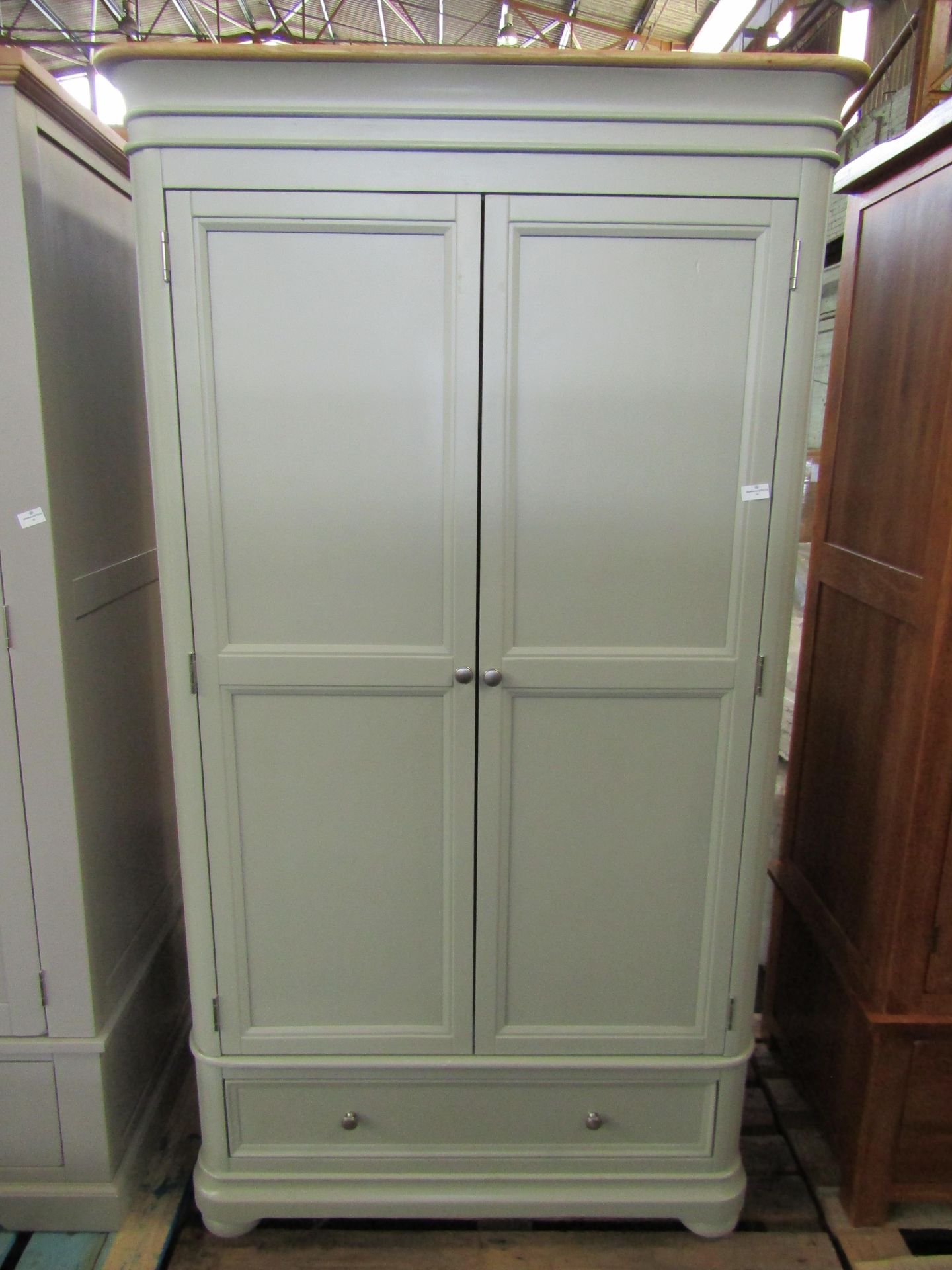 Oak Furnitureland Brindle Natural Oak And Painted Double Wardrobe RRP Â£729.99 Bring about a relaxed